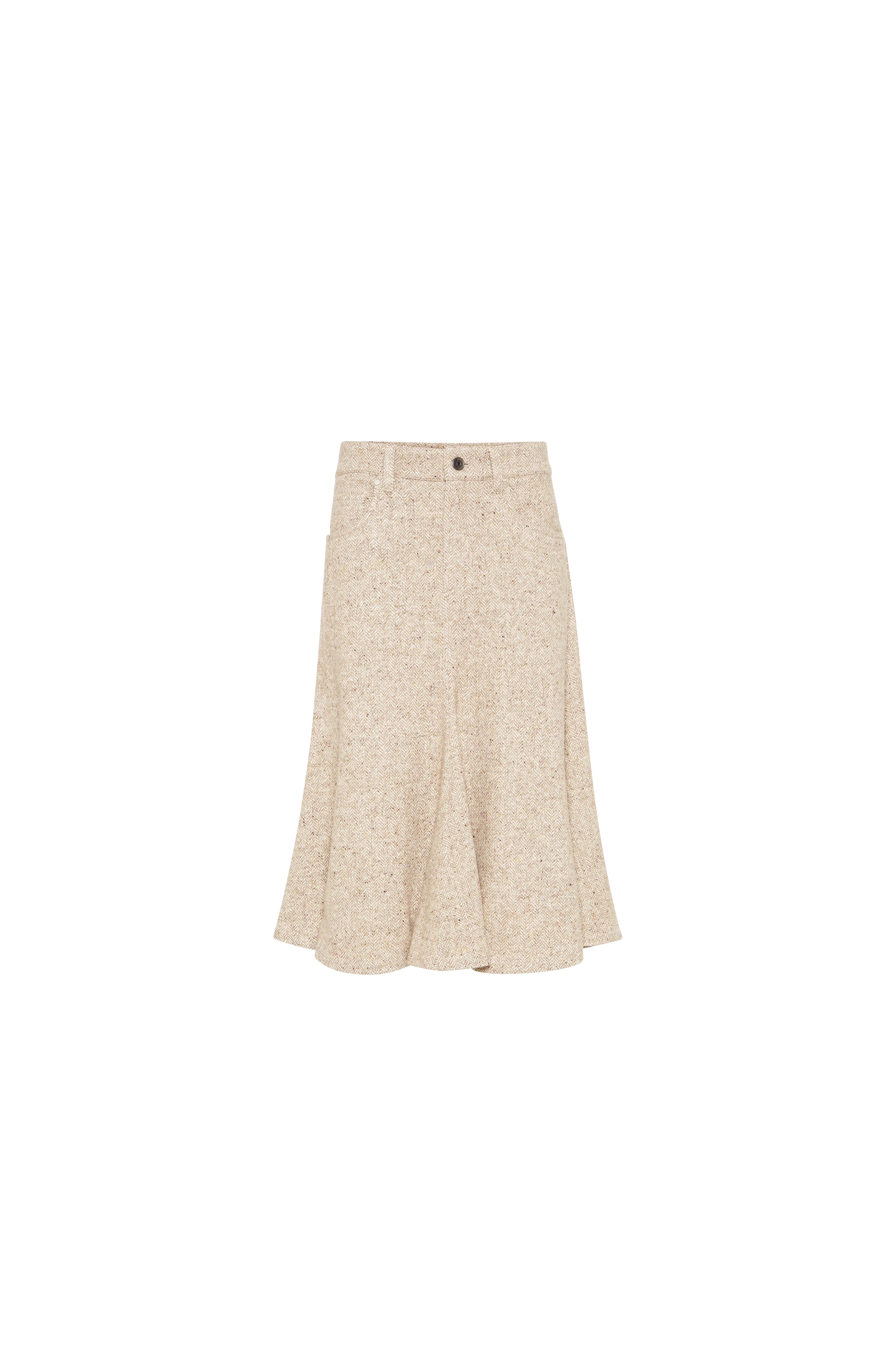 Brunello Cucinelli Five-pocket flute skirt in Cool Beige at Nordstrom - 1