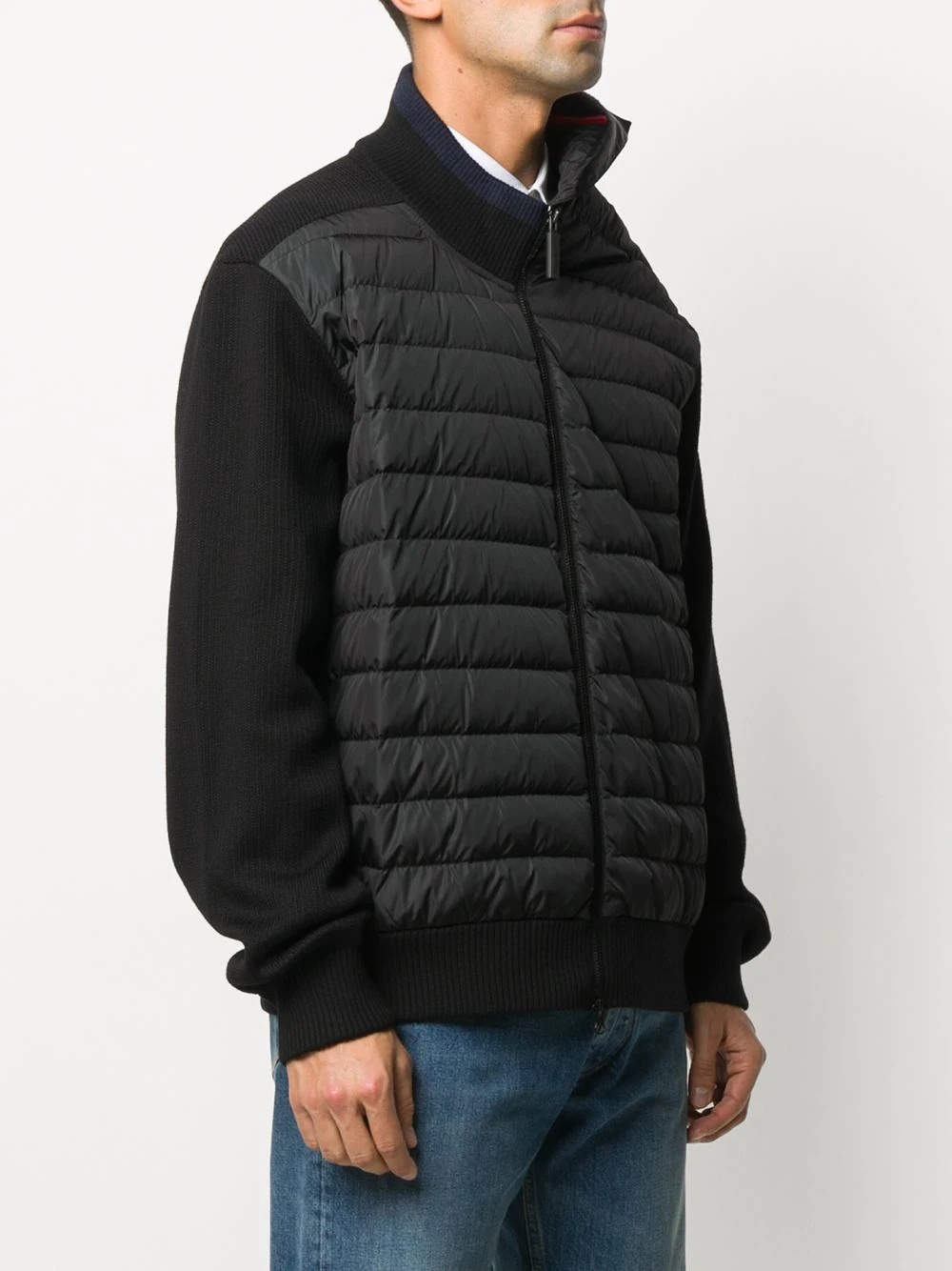 contrasting sleeved puffer jacket - 4