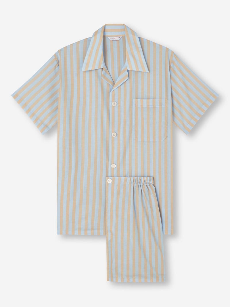Men's Short Pyjamas Amalfi 20 Cotton Batiste Blue - 1