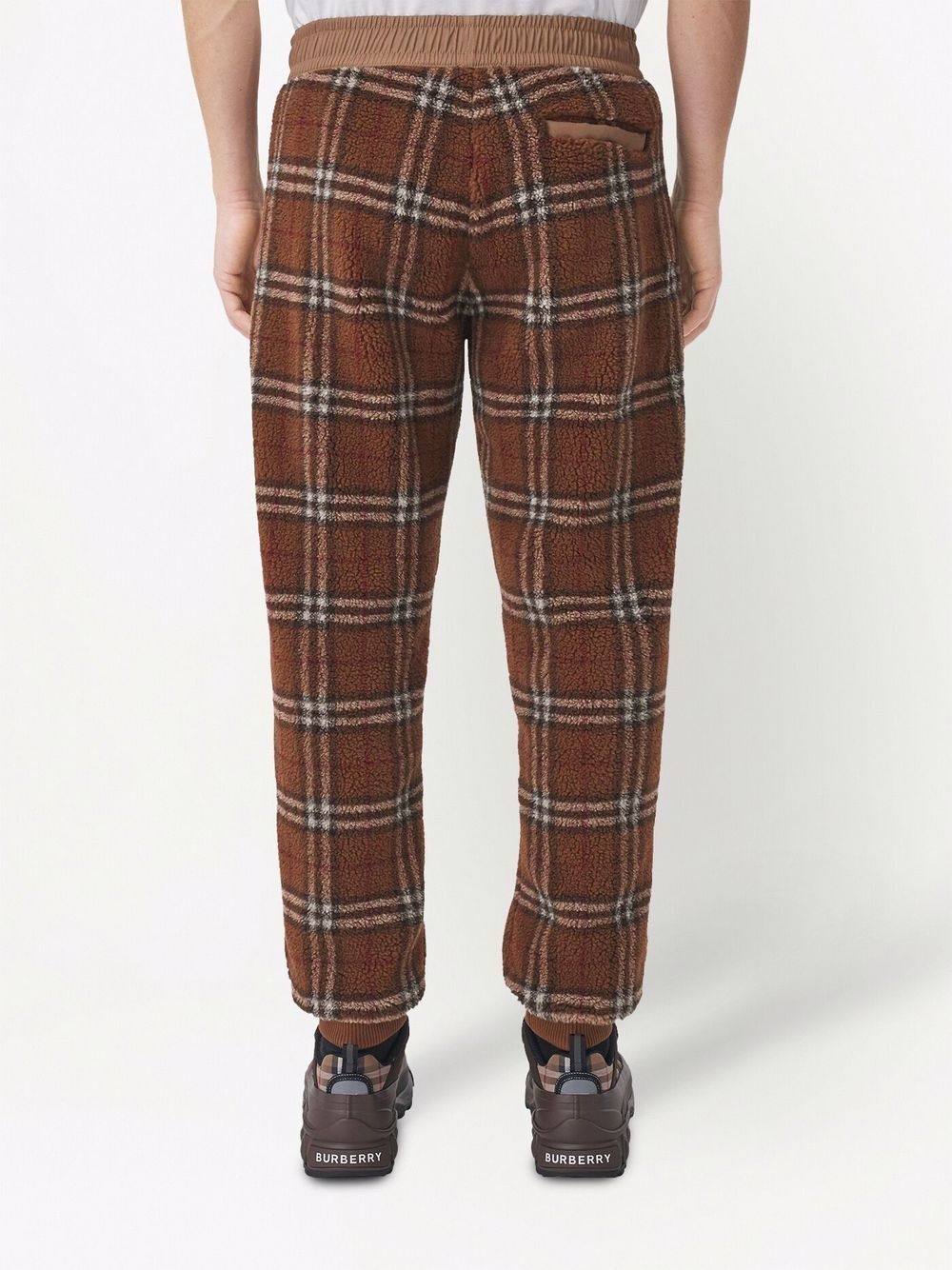 Vintage check fleece jogging pants - 4