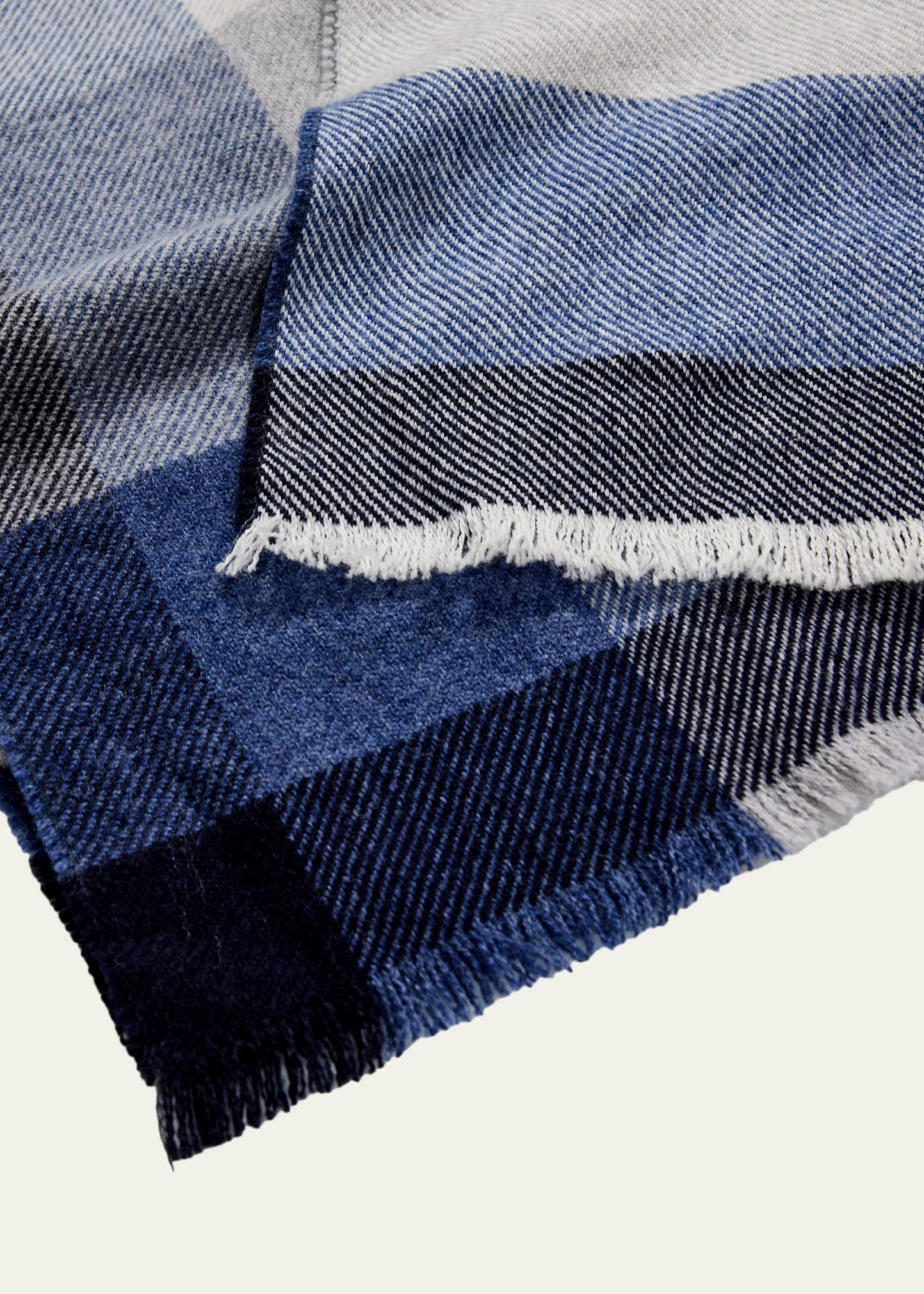 Men's Uneven Plaid Wool-Cashmere Scarf - 2