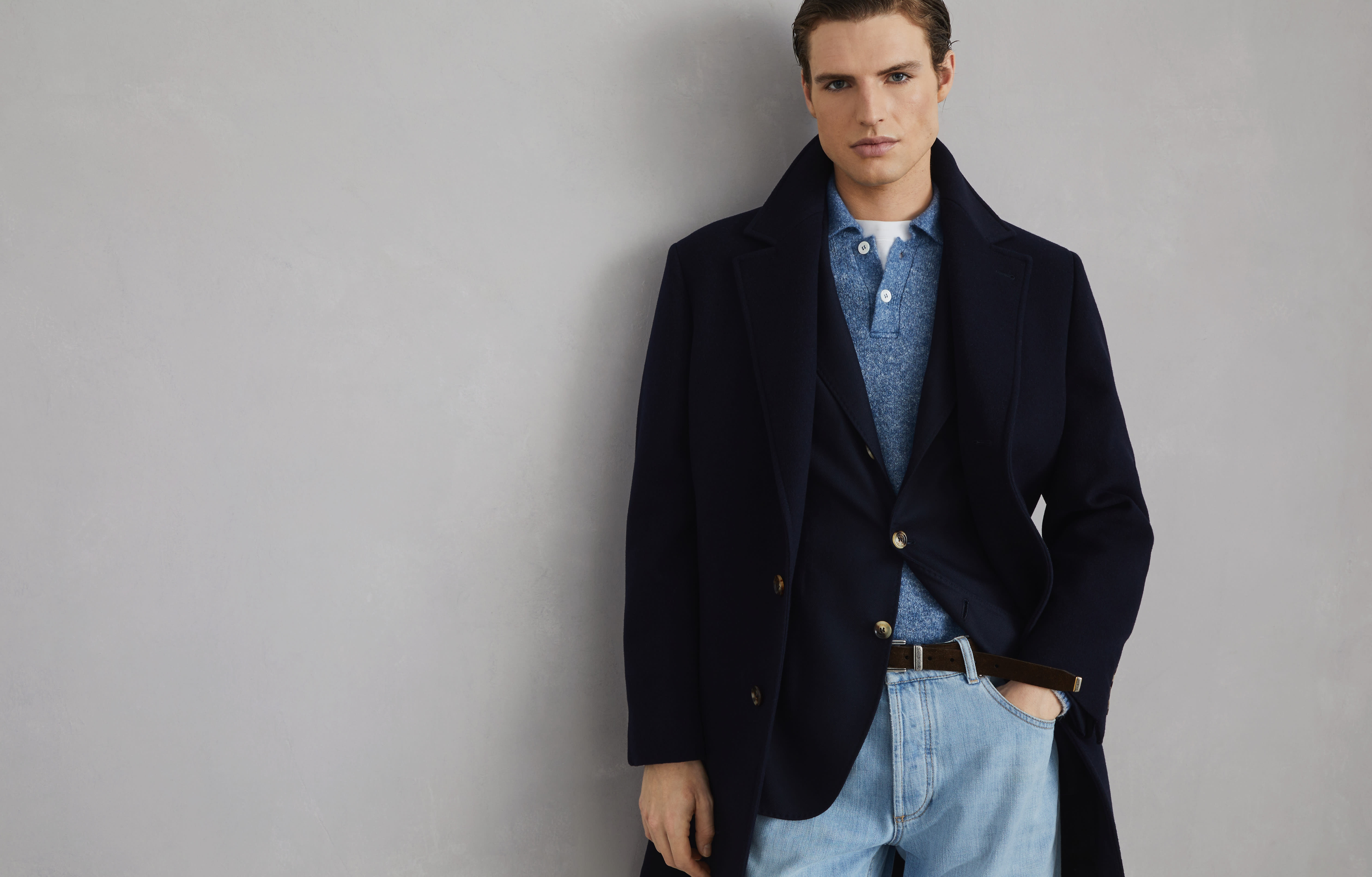 Wool double beaver cloth coat - 6