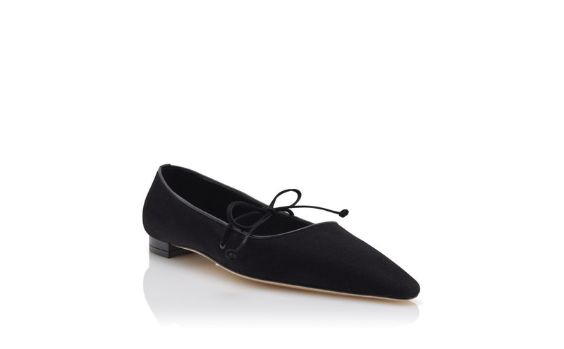 Black Suede Flat Pumps 3