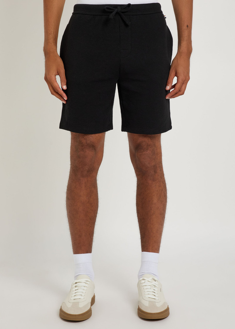 BOSS Boss Logo-embroidered Waffle Shorts outlook