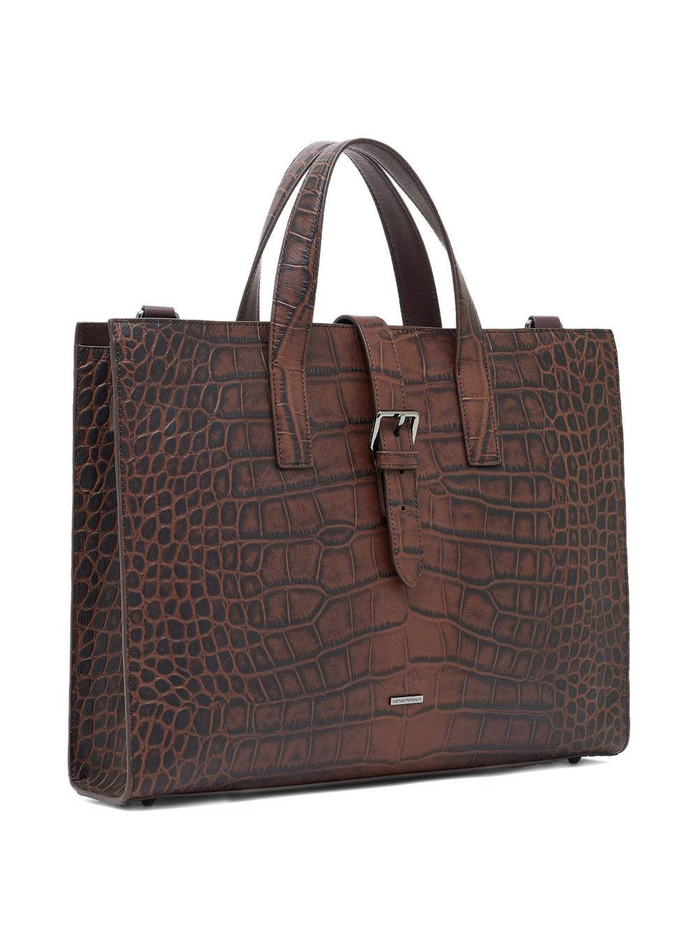 crocodile-effect buckled briefcase - 4