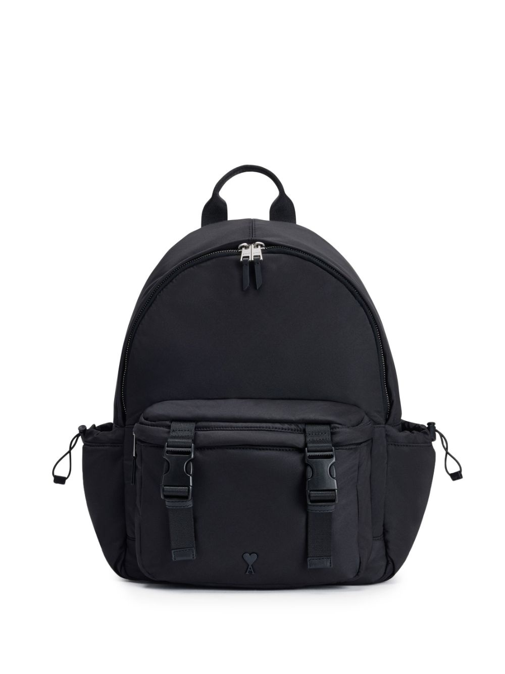 logo-plaque zipped backpack - 1