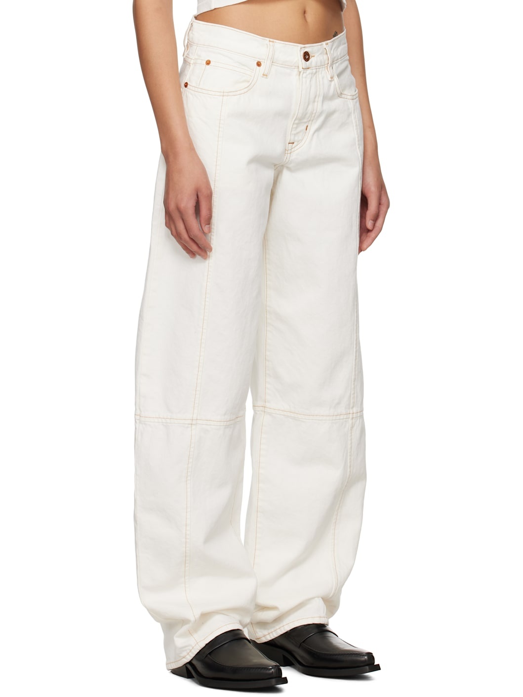 White Paloma Seam Jeans - 2