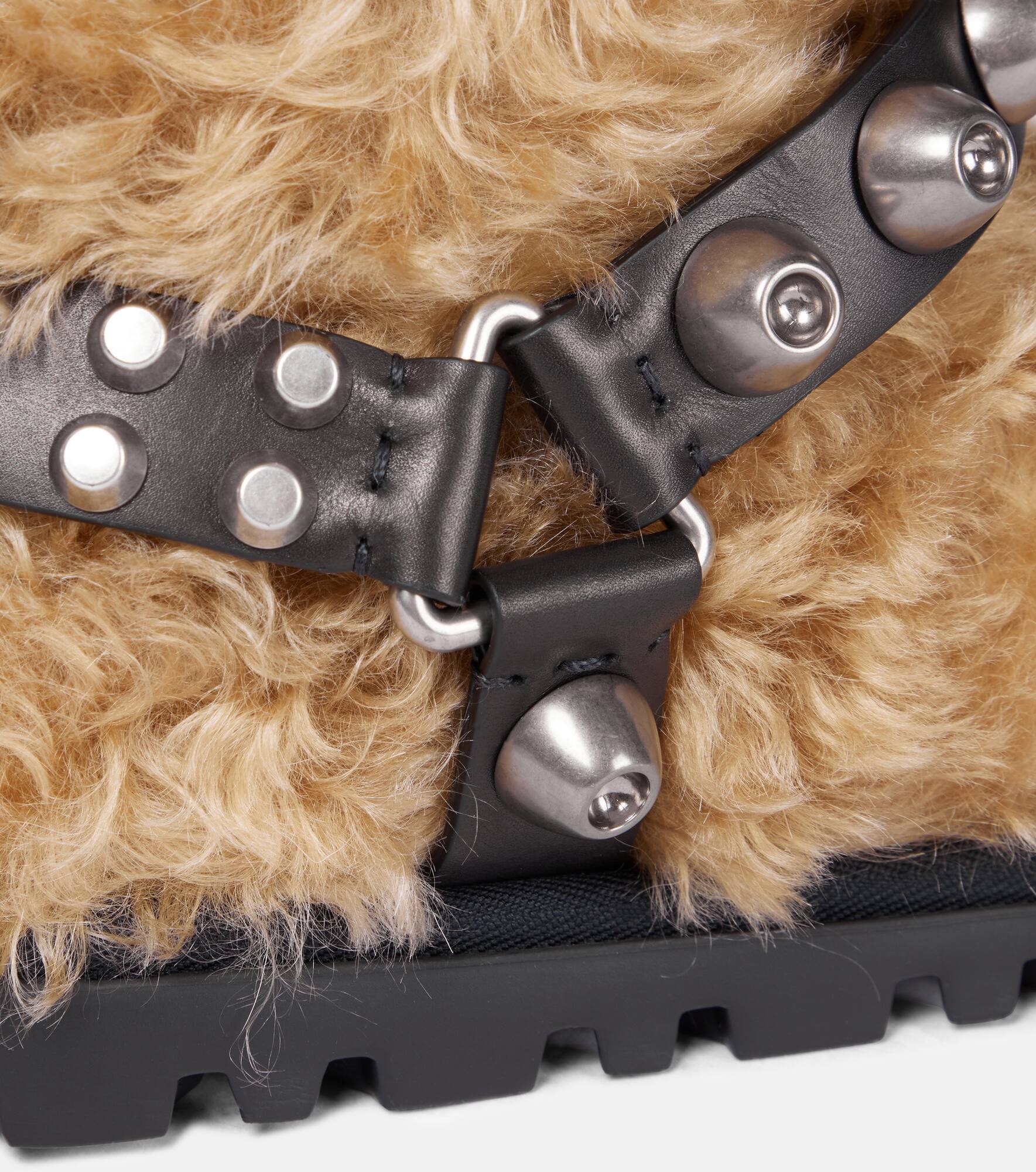 Studded teddy ankle boots - 6