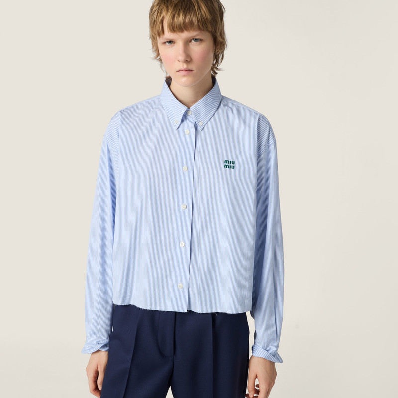 Miu Miu Micro pinstripe poplin shirt outlook