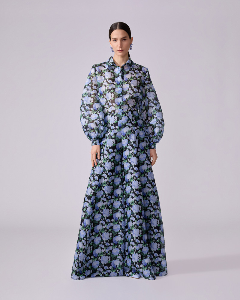 CAROLINA HERRERA Peony-Print Palazzo Pants outlook