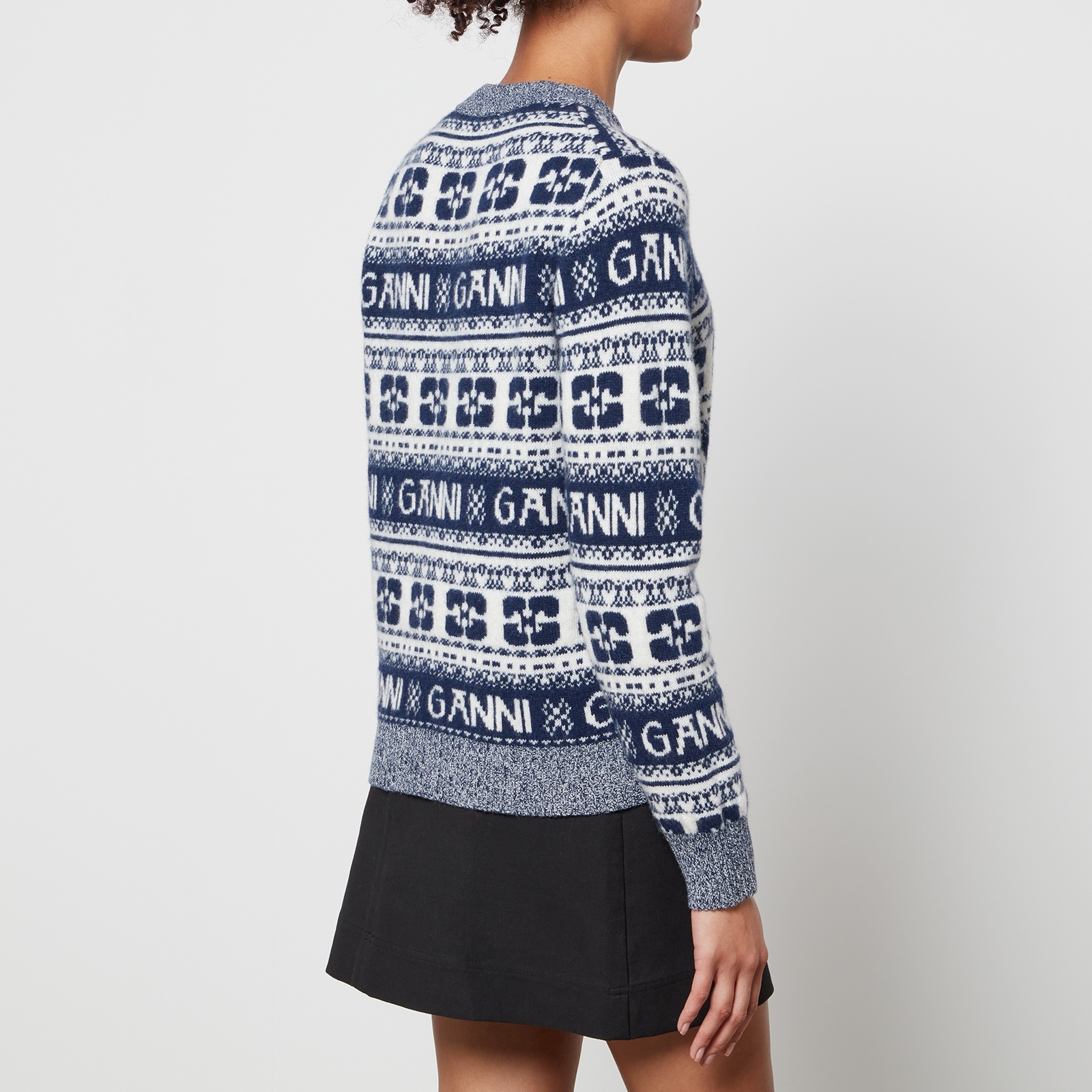 Ganni Logo-Intarsia Wool-Blend Jumper - 2