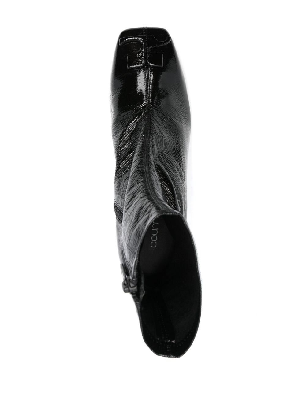 logo-appliqué patent leather boots - 4