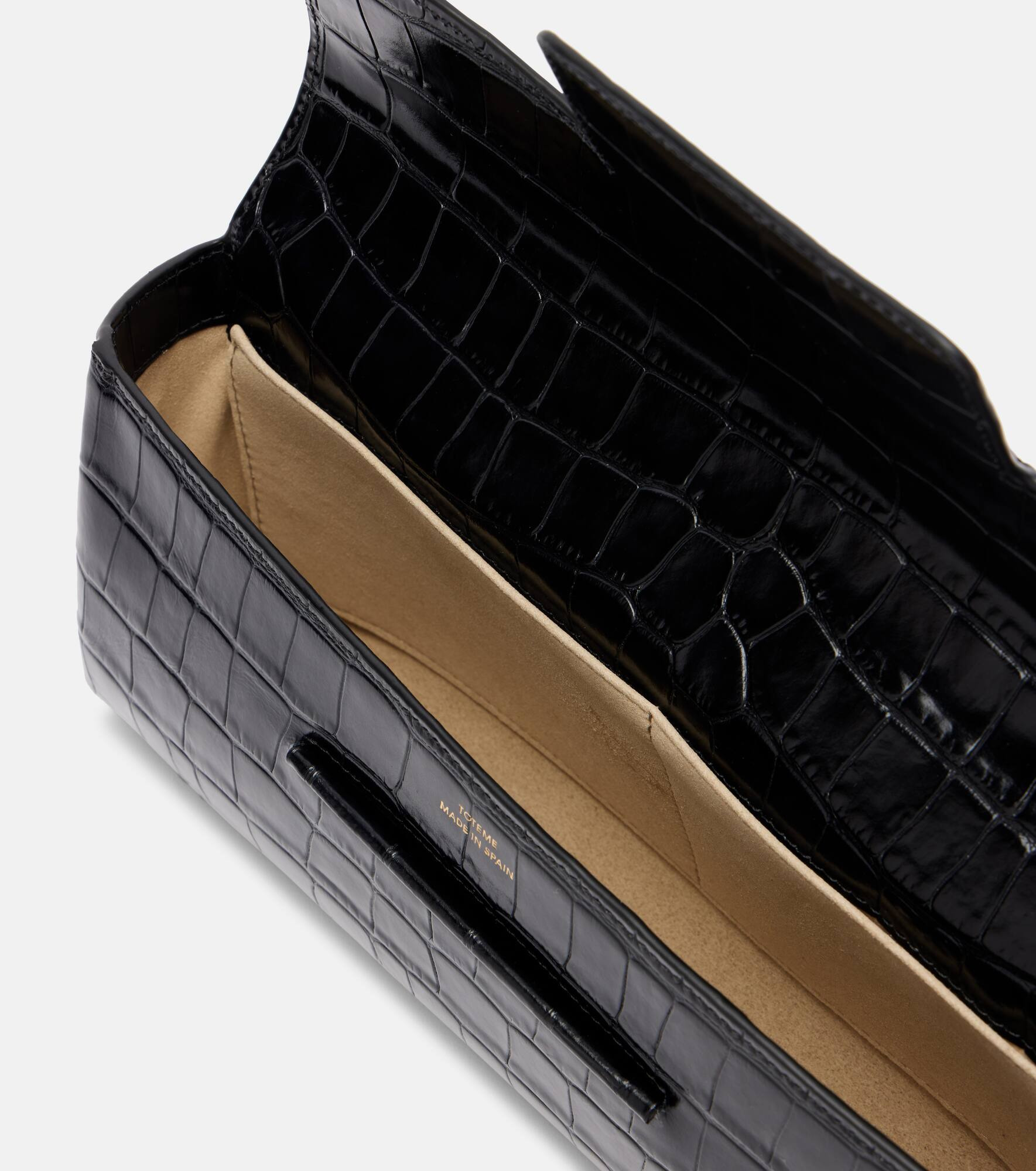 T-Clutch Small croc-effect leather clutch - 3