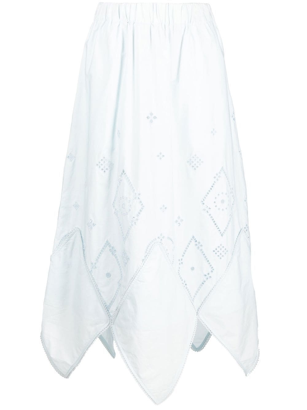 broderie anglaise wavy midi skirt - 1