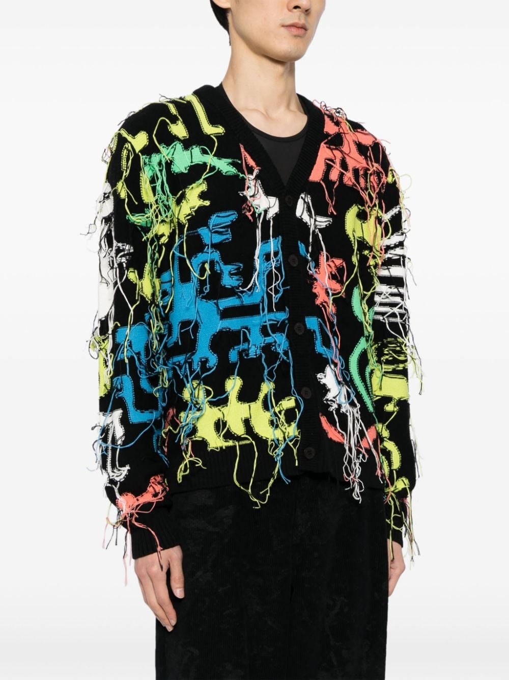 fringed cotton cardigan - 4