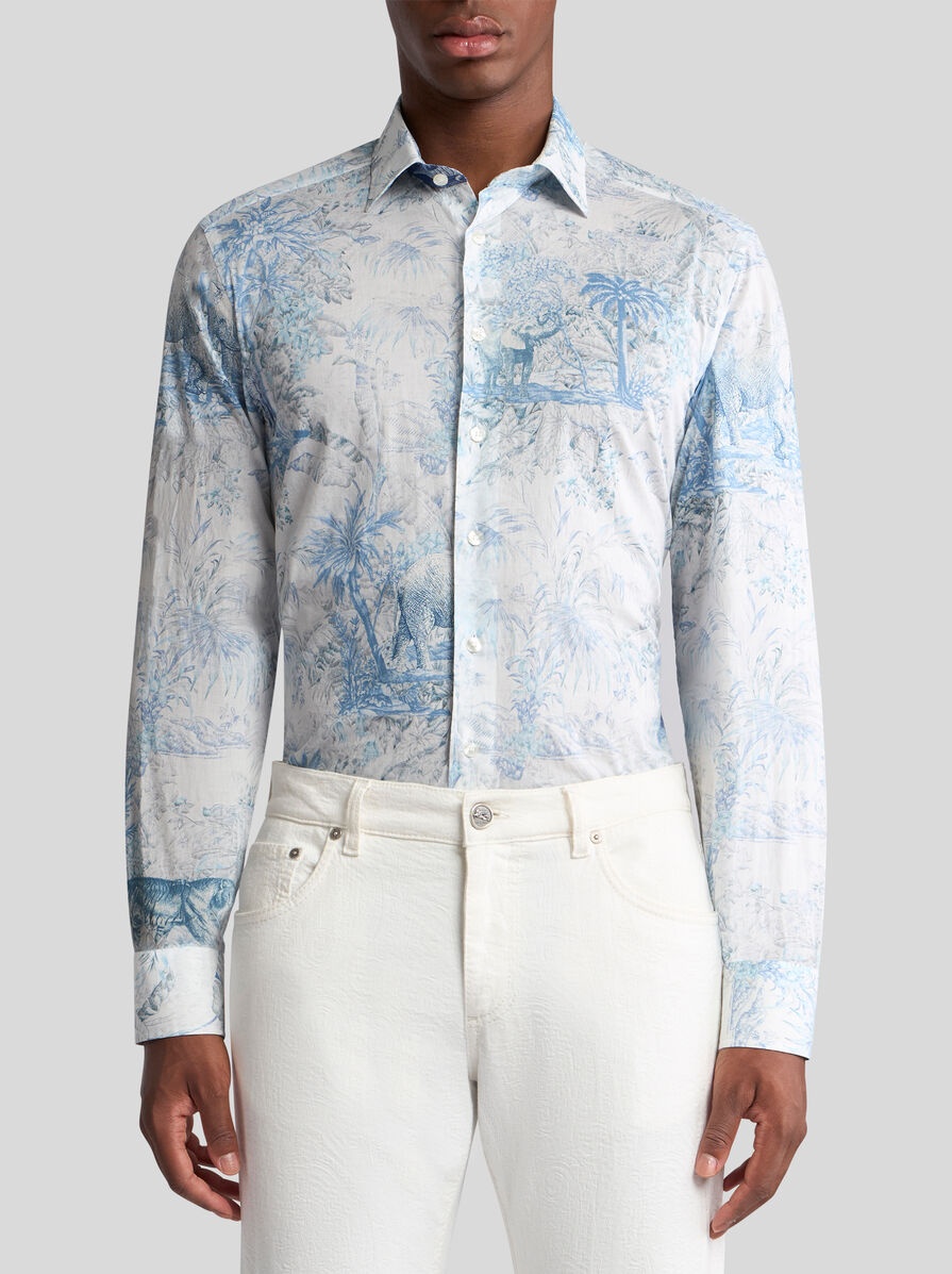 シャツ Etro Printed Cotton Shirt Etro SAFARI-PRINT COTTON SHIRT | REVERSIBLE