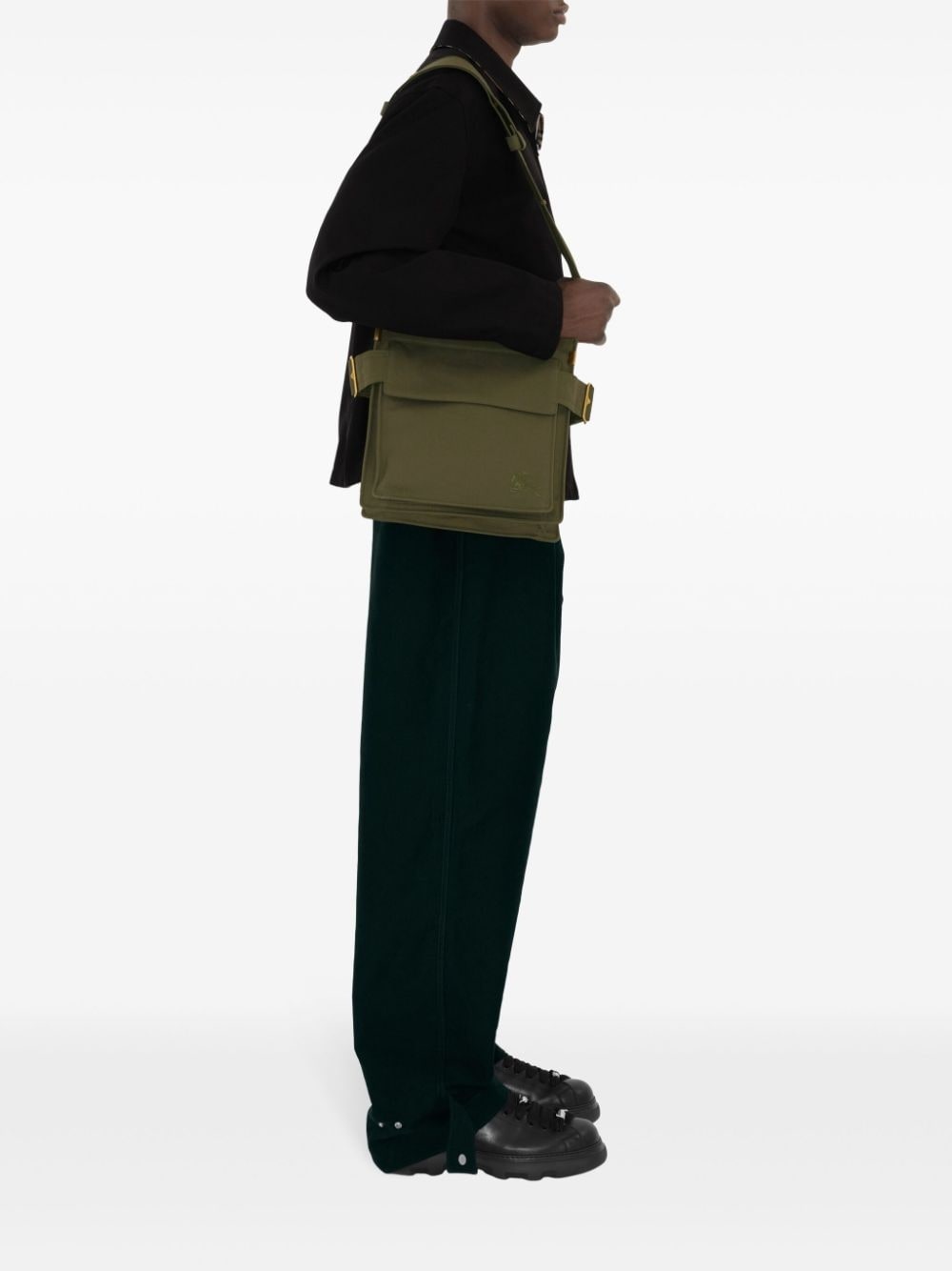Trench logo-embroidered messenger bag - 3