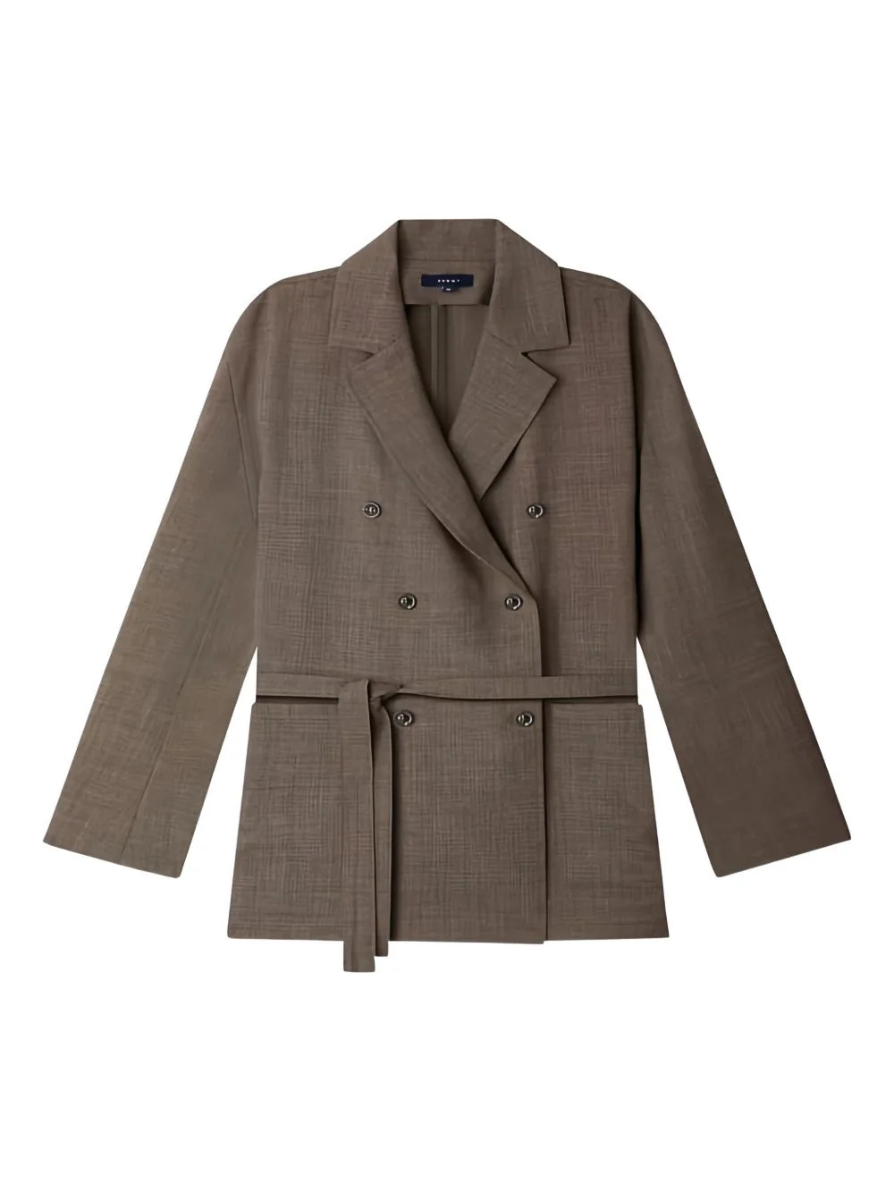 belted double-breasted wool blazer - 1