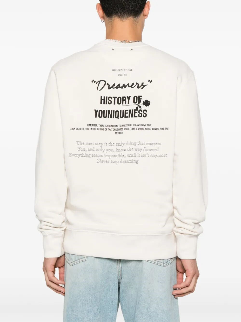 `Journey` Crew-Neck Sweatshirt With Water Colour And Puffered Print - 5