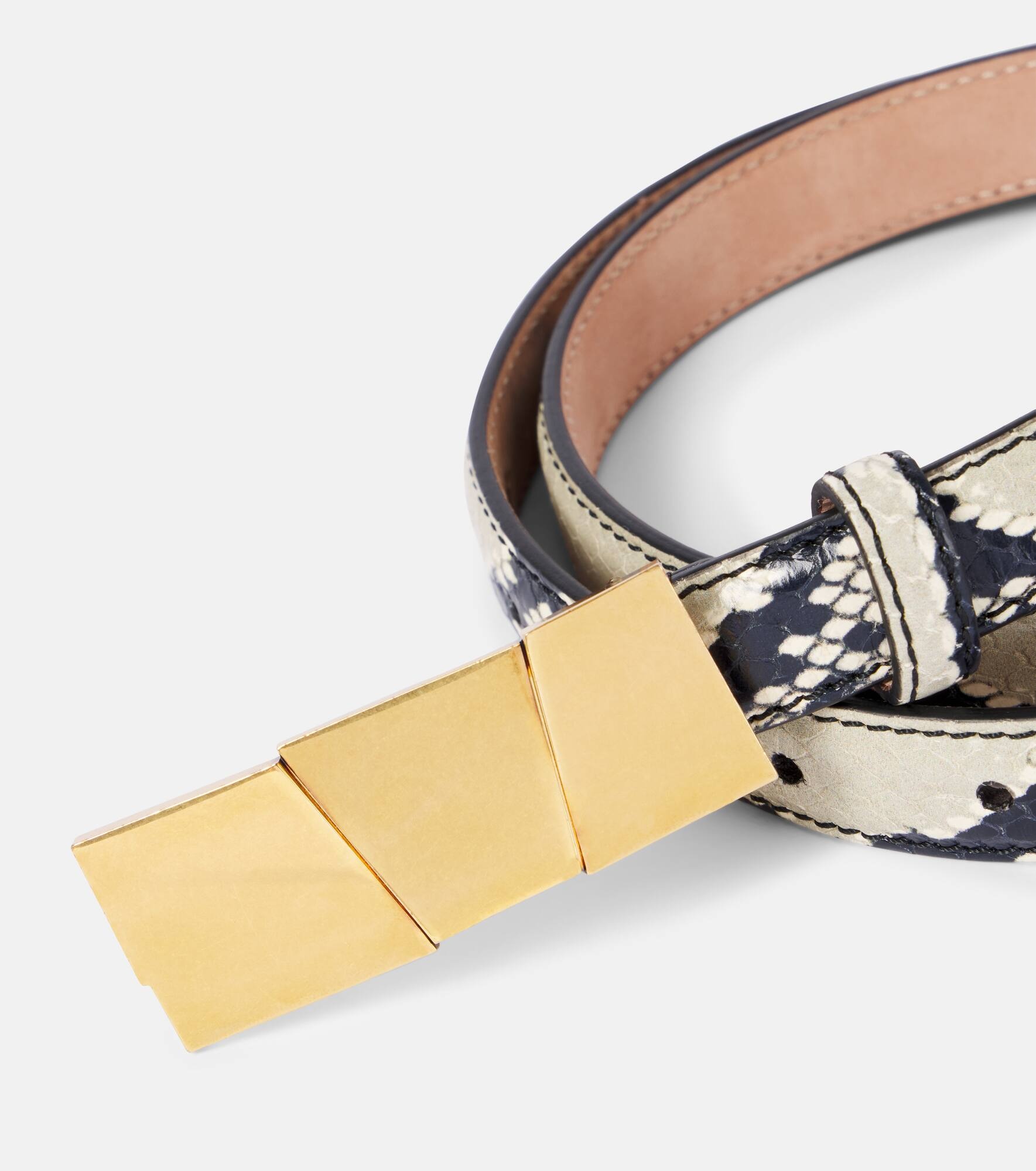 Axel Small snake-effect leather belt - 3