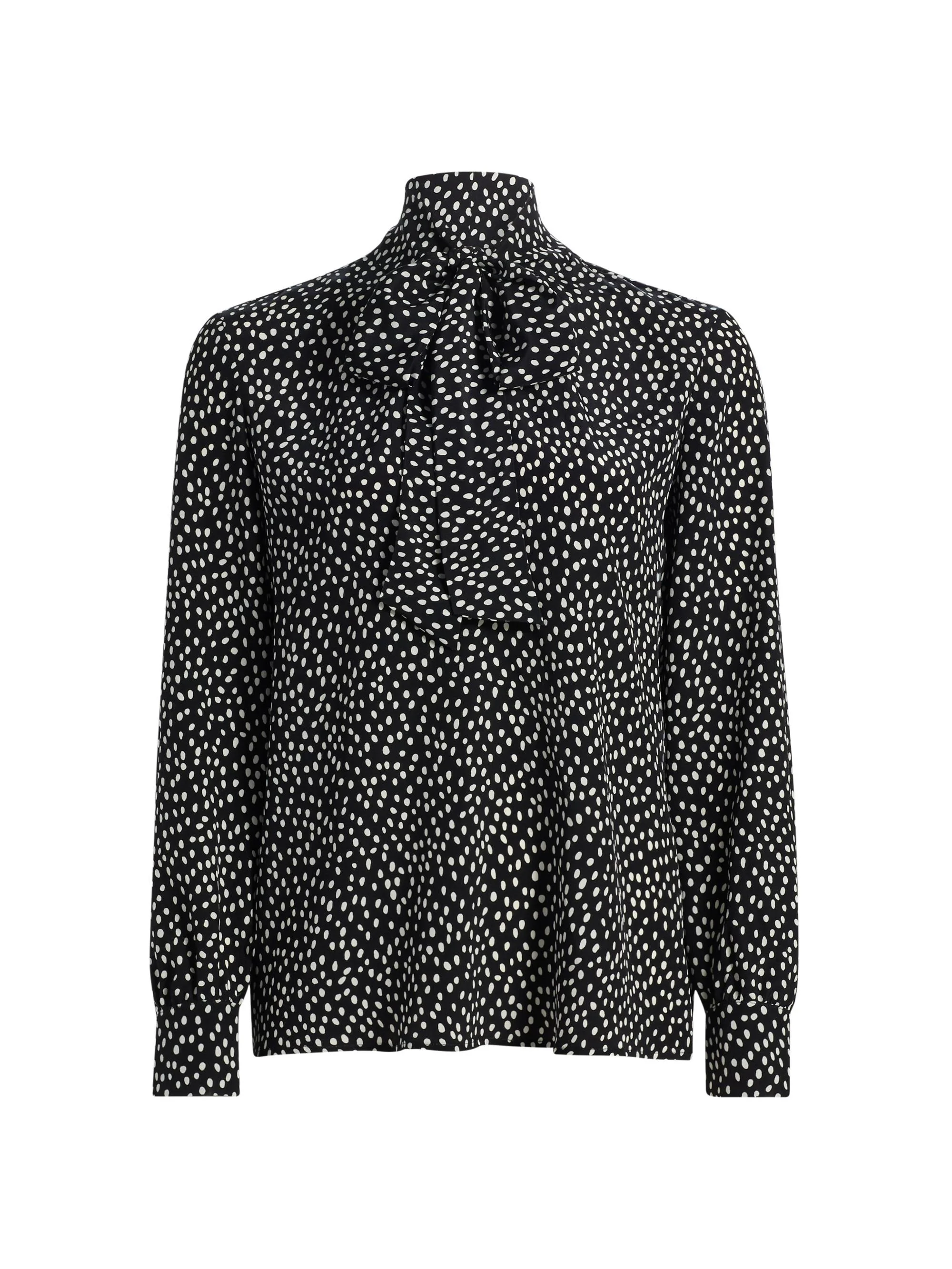 Women's Janese Wild Dot Silk Tieneck Blouse - Wild Dot - 1