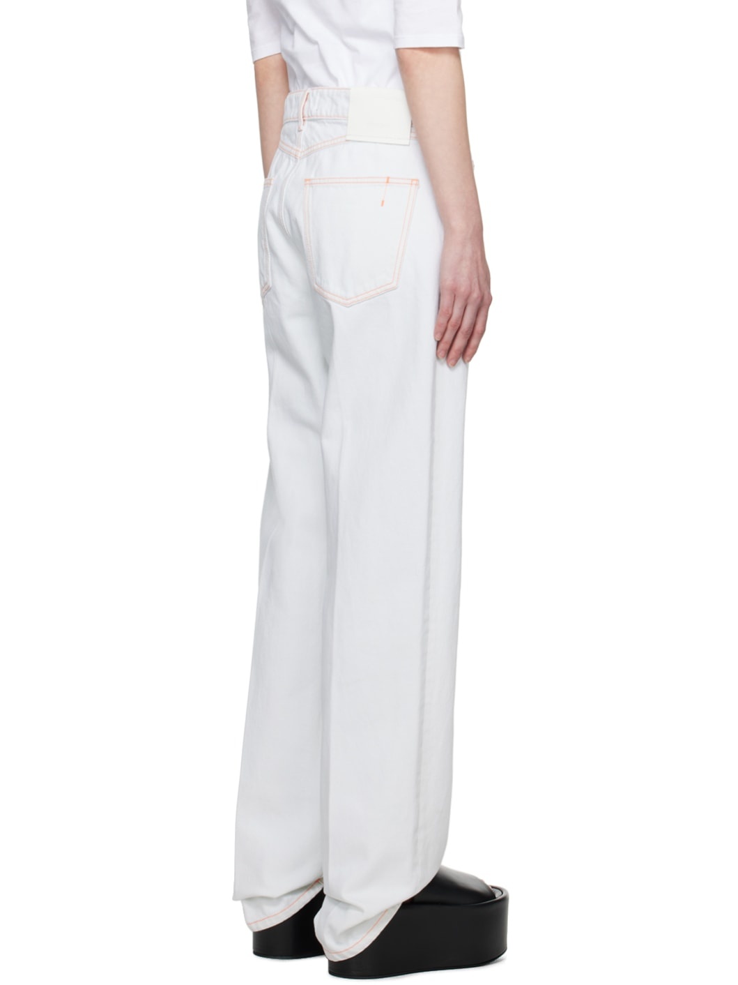 White Low-Rise Jeans - 3
