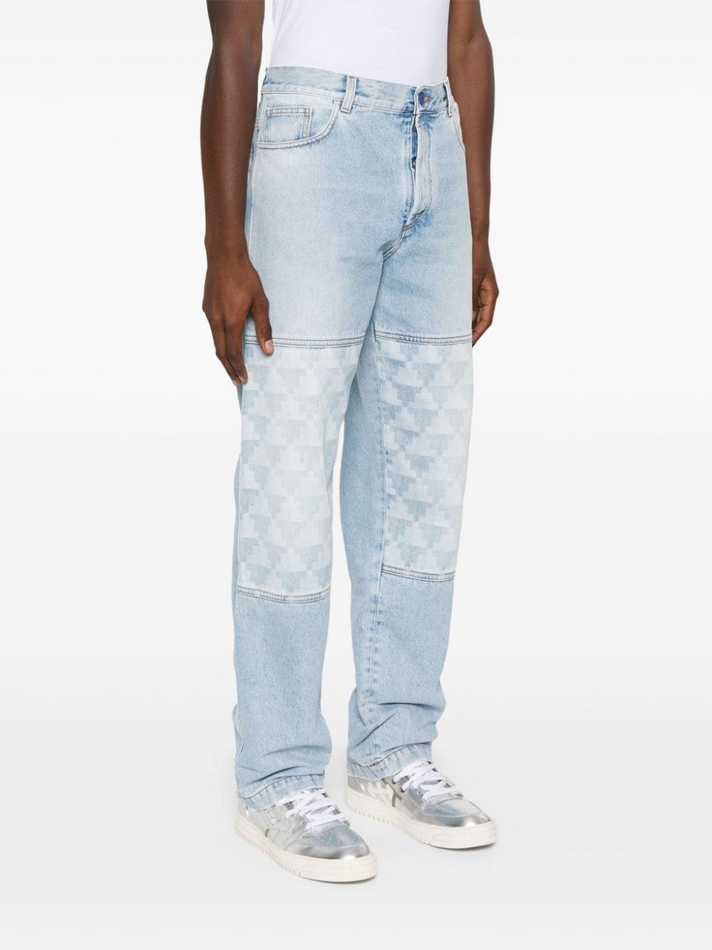 Cross-print straight-leg jeans - 3