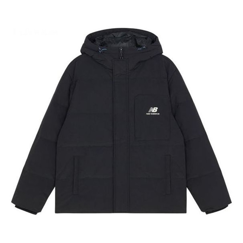 New Balance Logo Hooded Jacket 'Black' AMJ13331-BK - 1