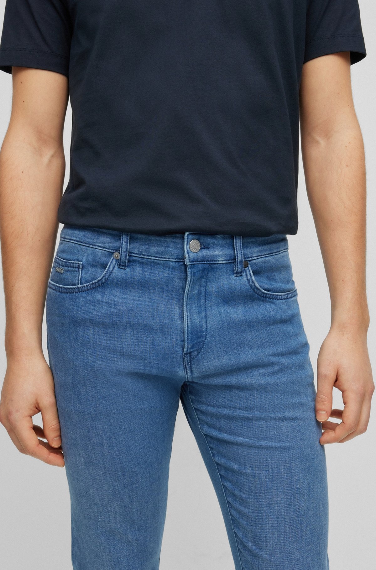 SLIM-FIT JEANS IN LIGHTWEIGHT BLUE DENIM - 5