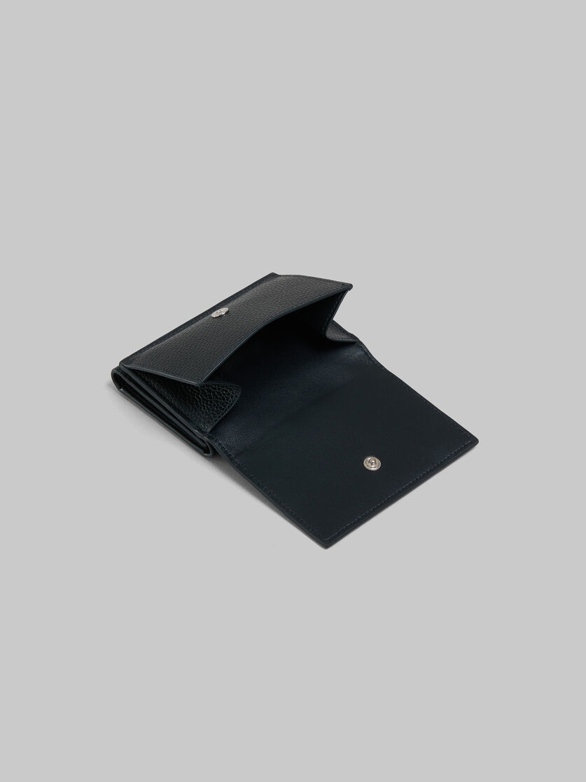 BLACK LEATHER TRIFOLD WALLET WITH MARNI MENDING - 5