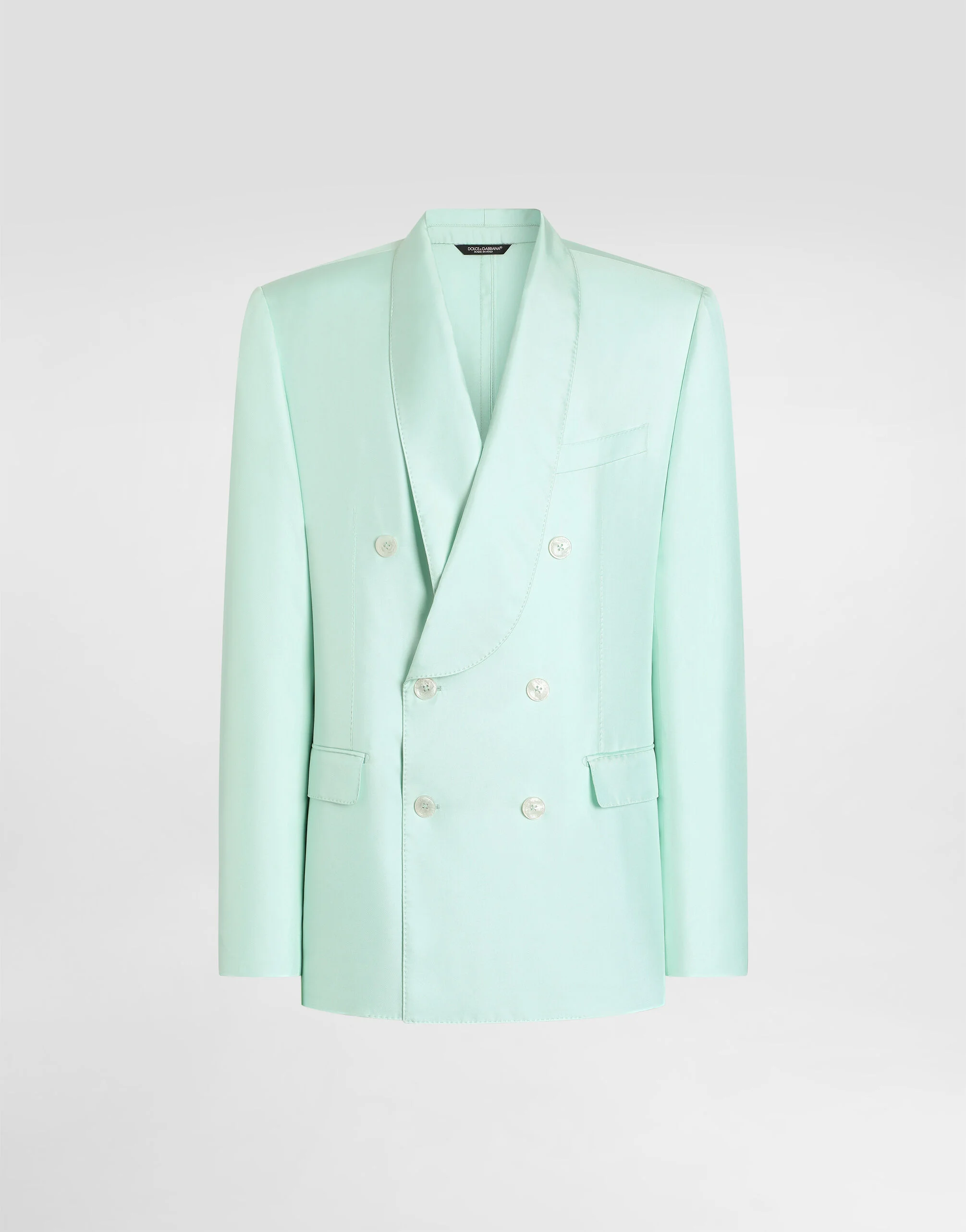 Sicilia light double-breasted jacket in silk twill - 1