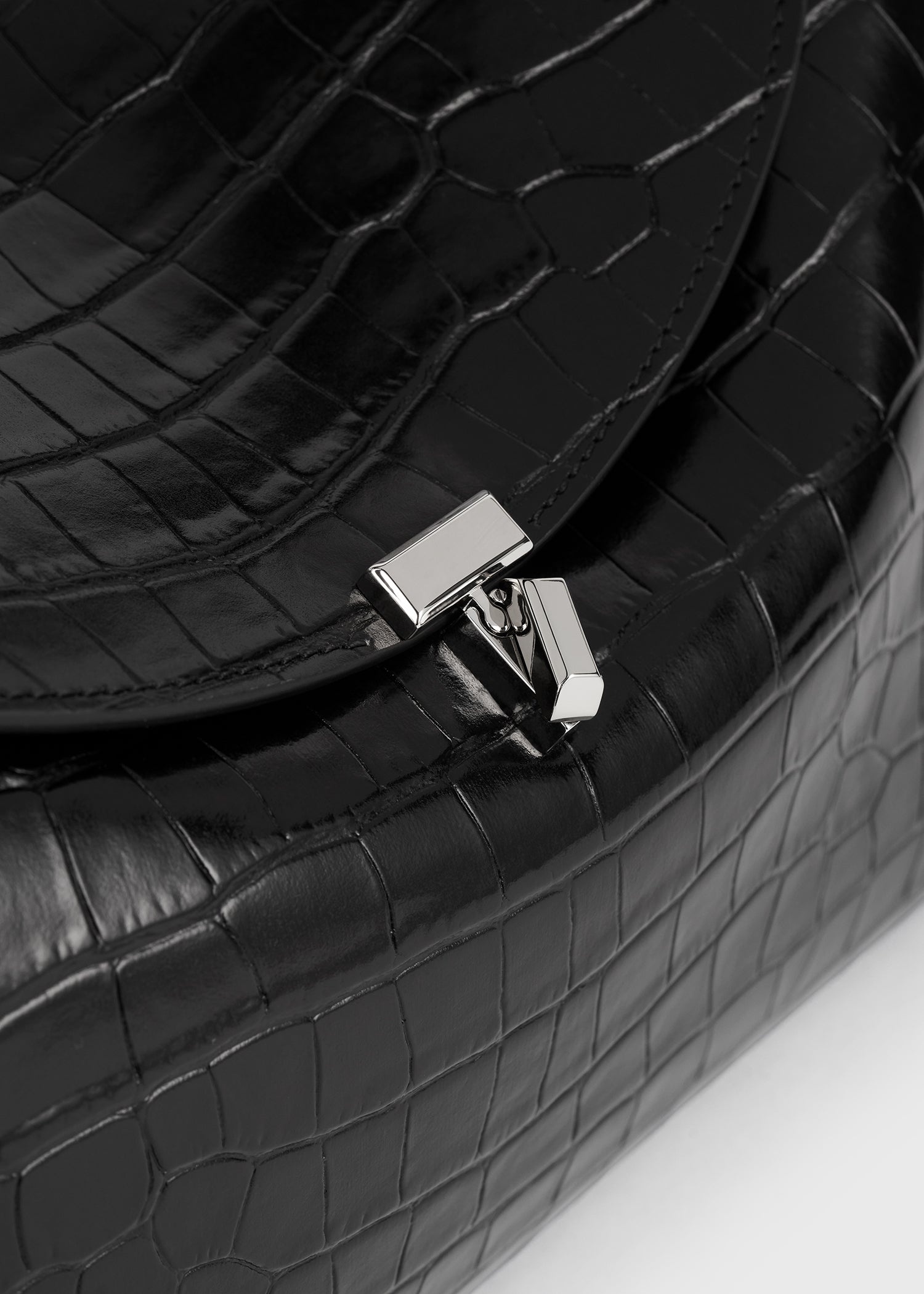 T-lock top handle black croco - 9