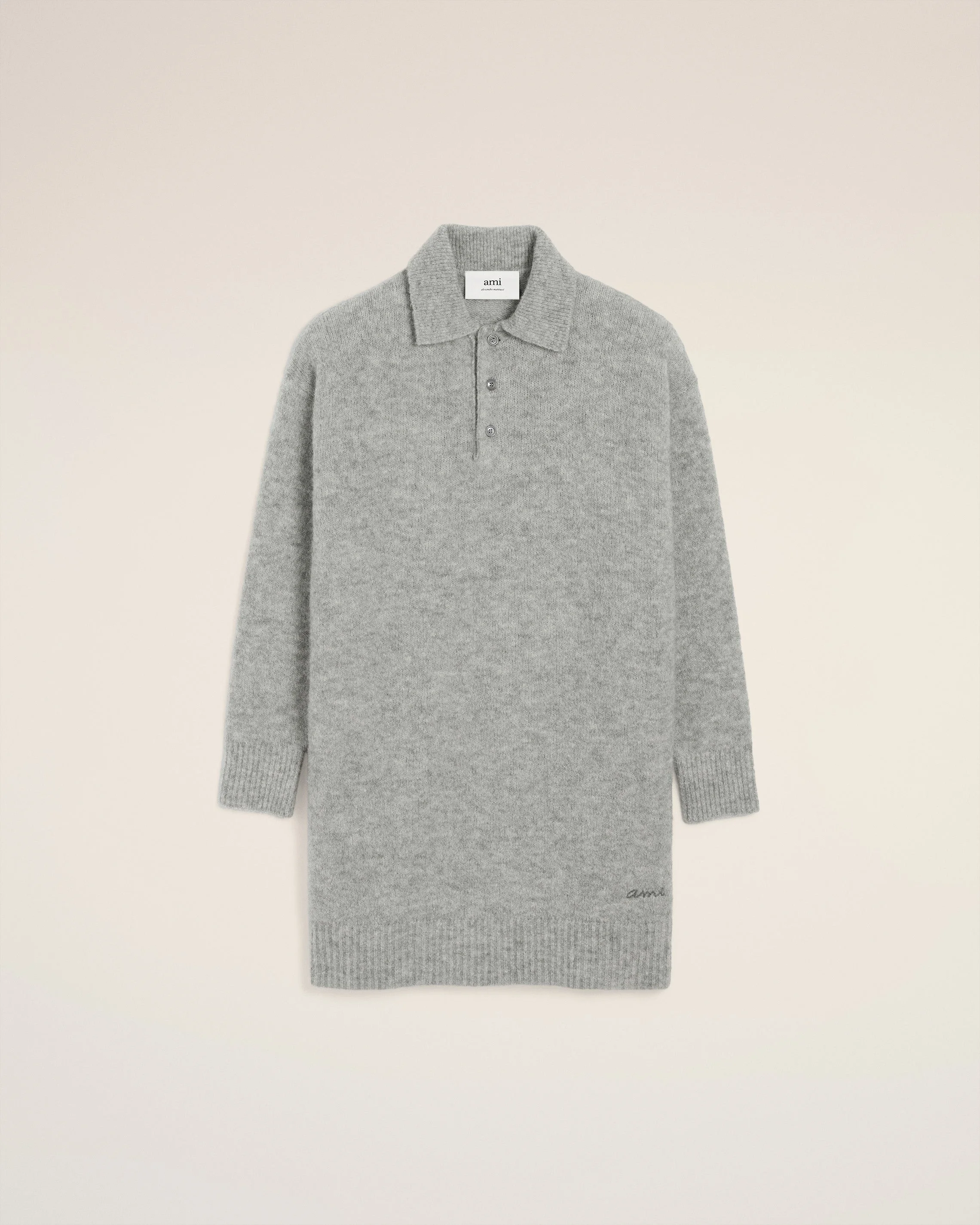 GREY ALPACA AMI POLO DRESS - 1