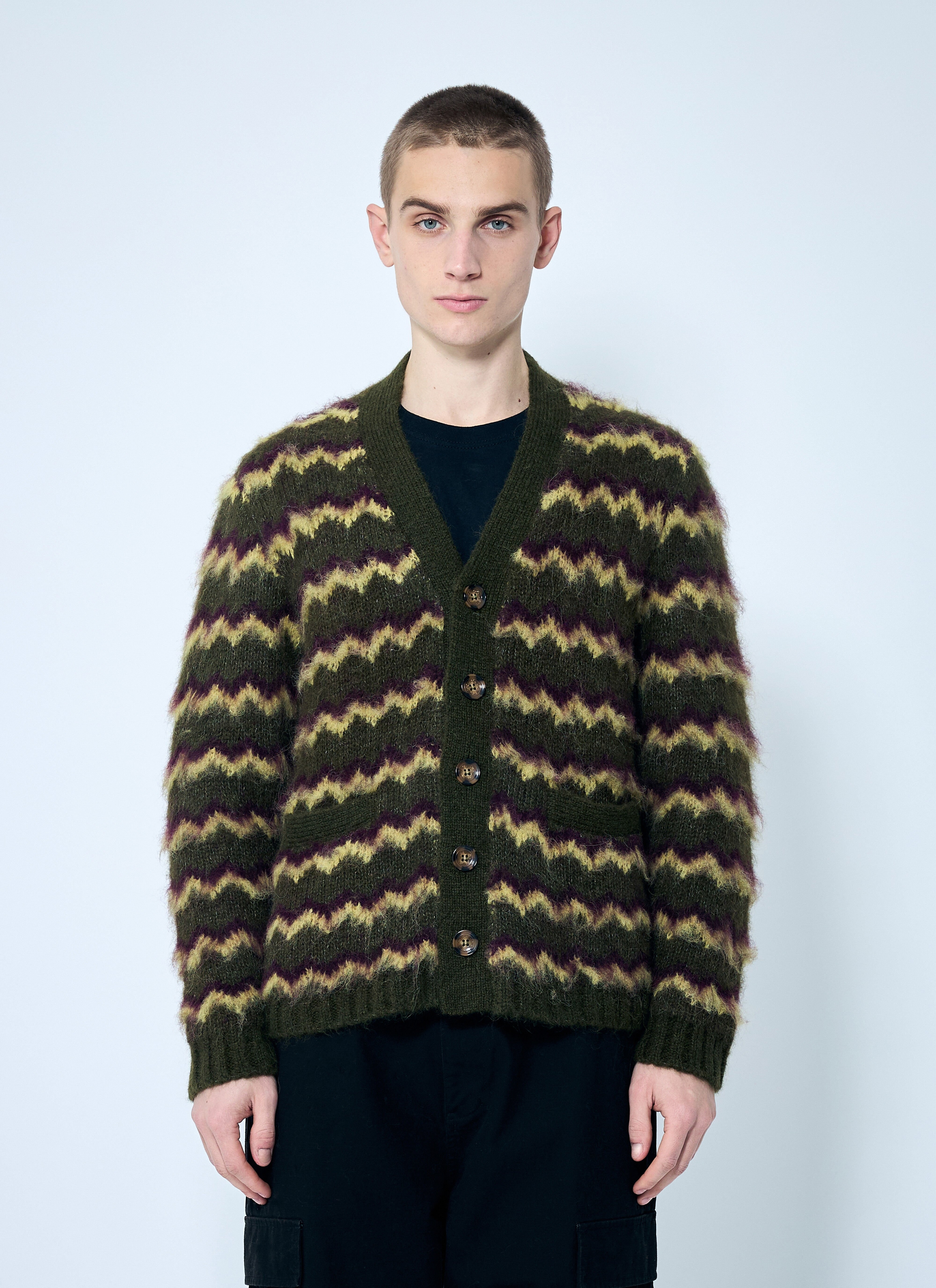 Zig Zag Striped Cardigan - 1