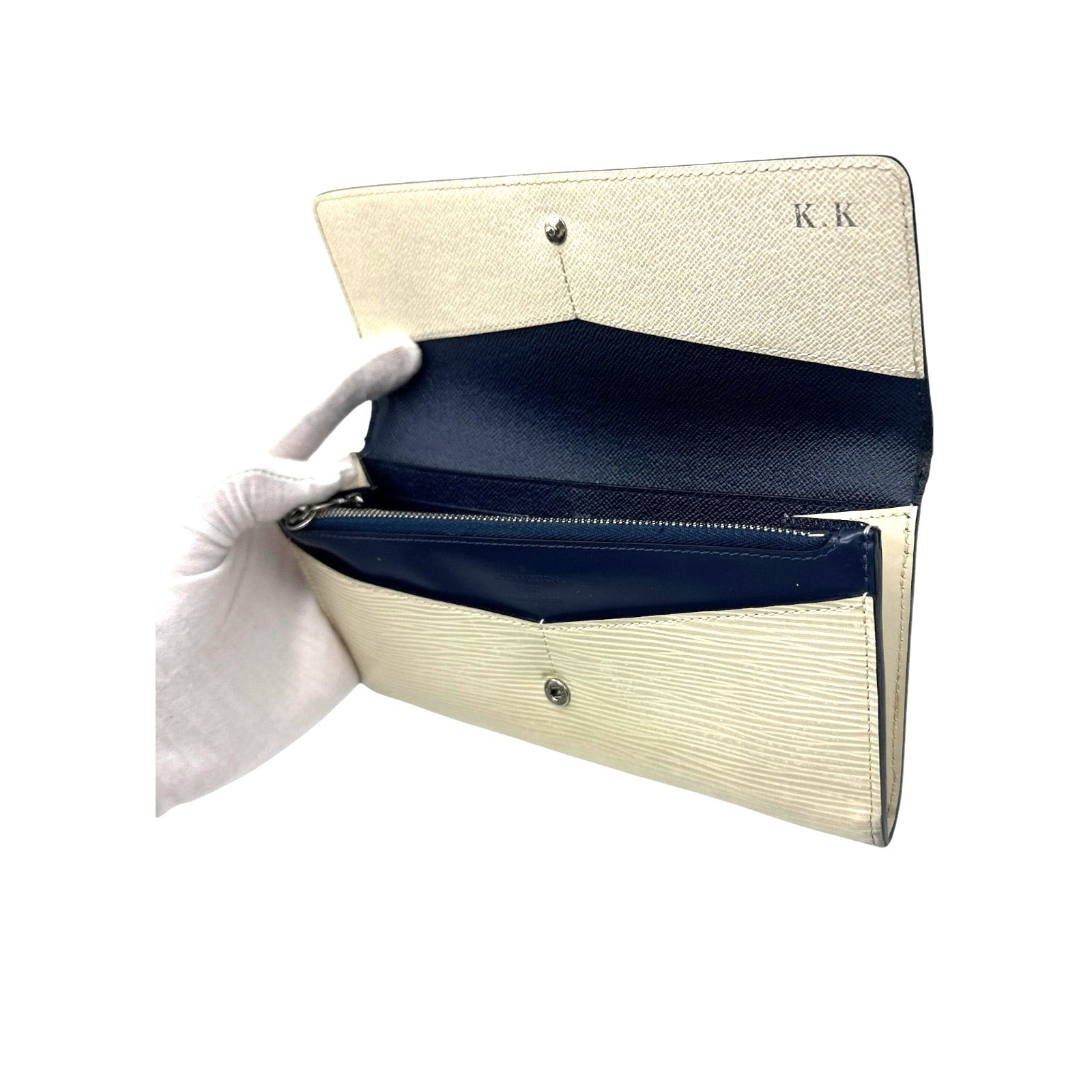 Louis Vuitton Long Wallet - White Blue Epi Patchwork - 8