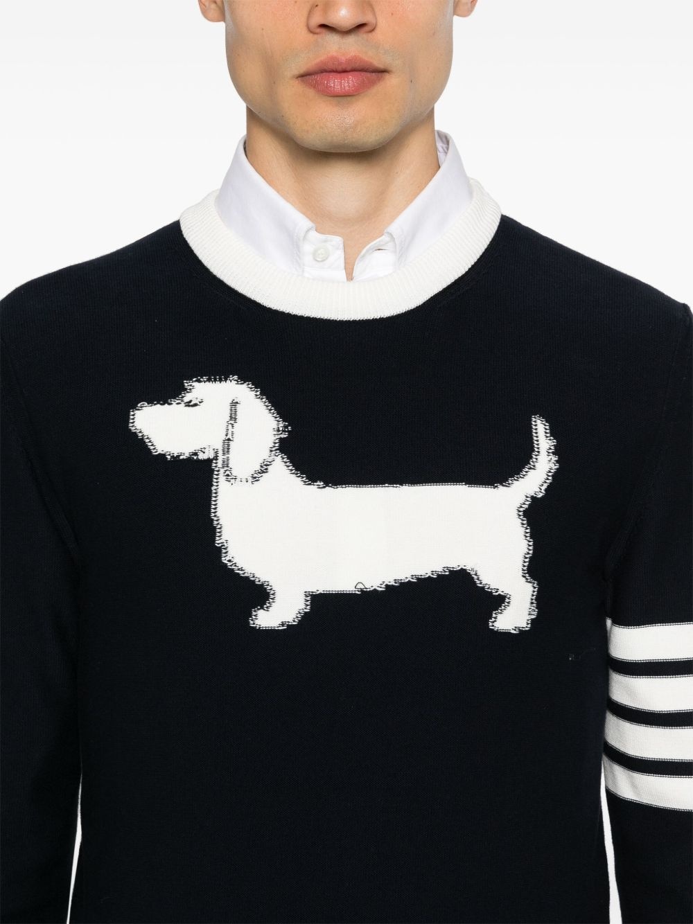 Hector intarsia-knit jumper - 5