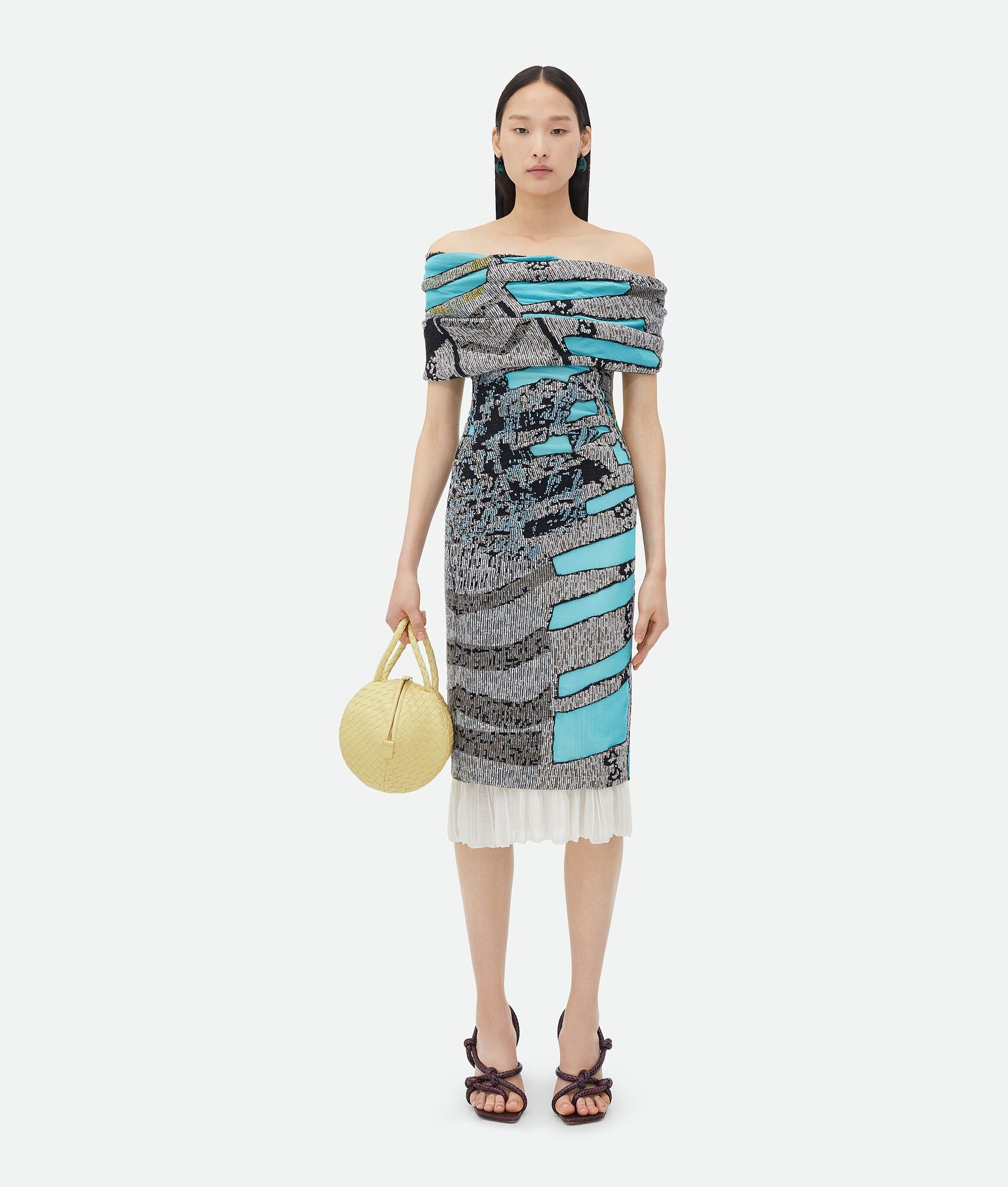 Graphic Viscose Jacquard Midi Skirt - 4