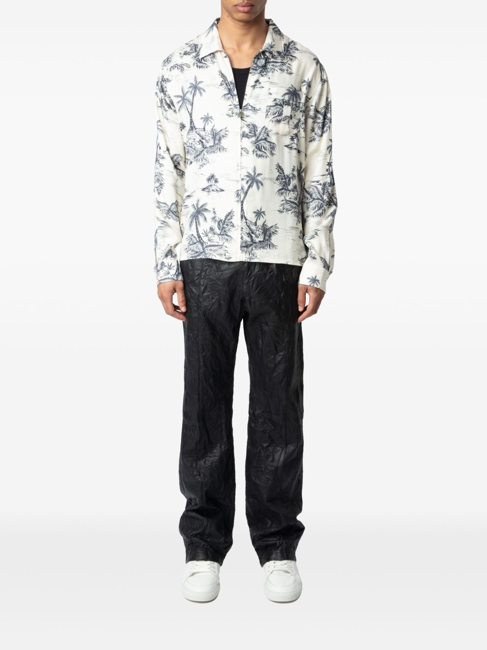 Suzy palm-print shirt - 2