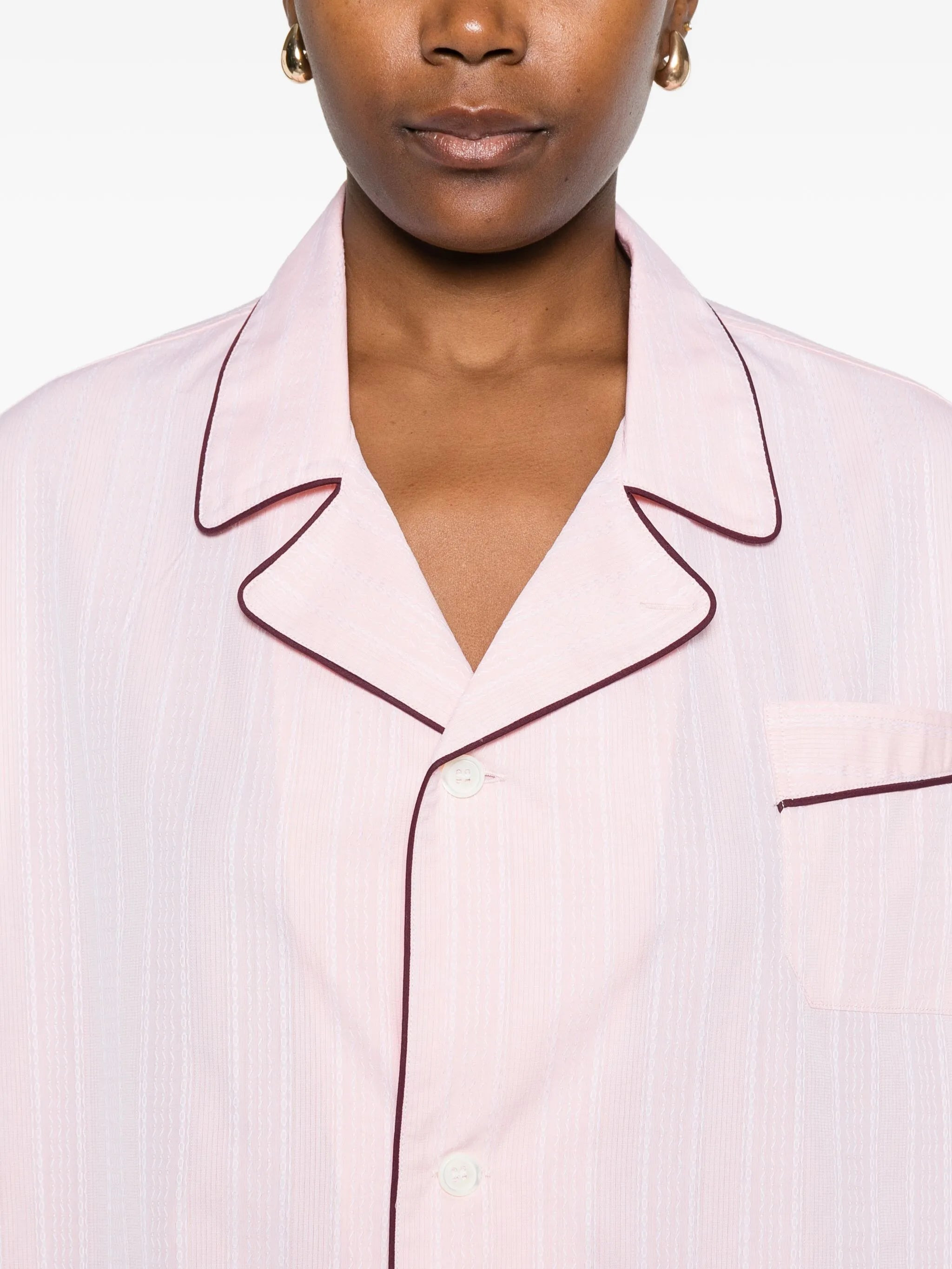 striped contrast-trim shirt - 5