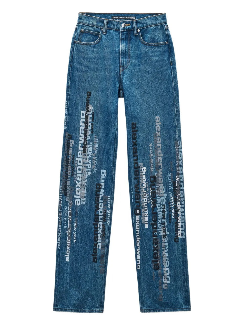 ALEXANDER WANG - Unisex Ez Vertical Logo Screen Print Jean - 5