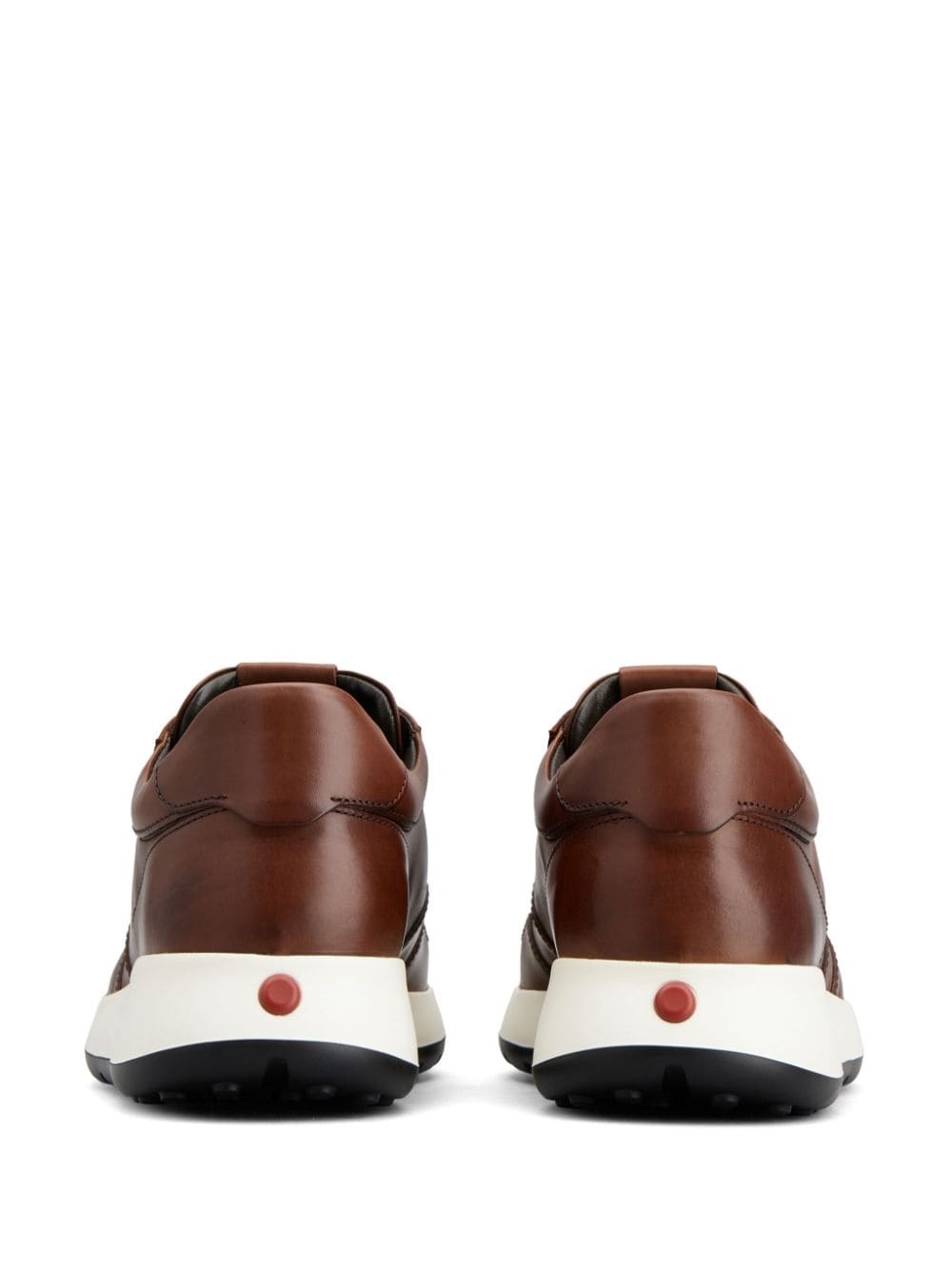 panelled leather sneakers - 3