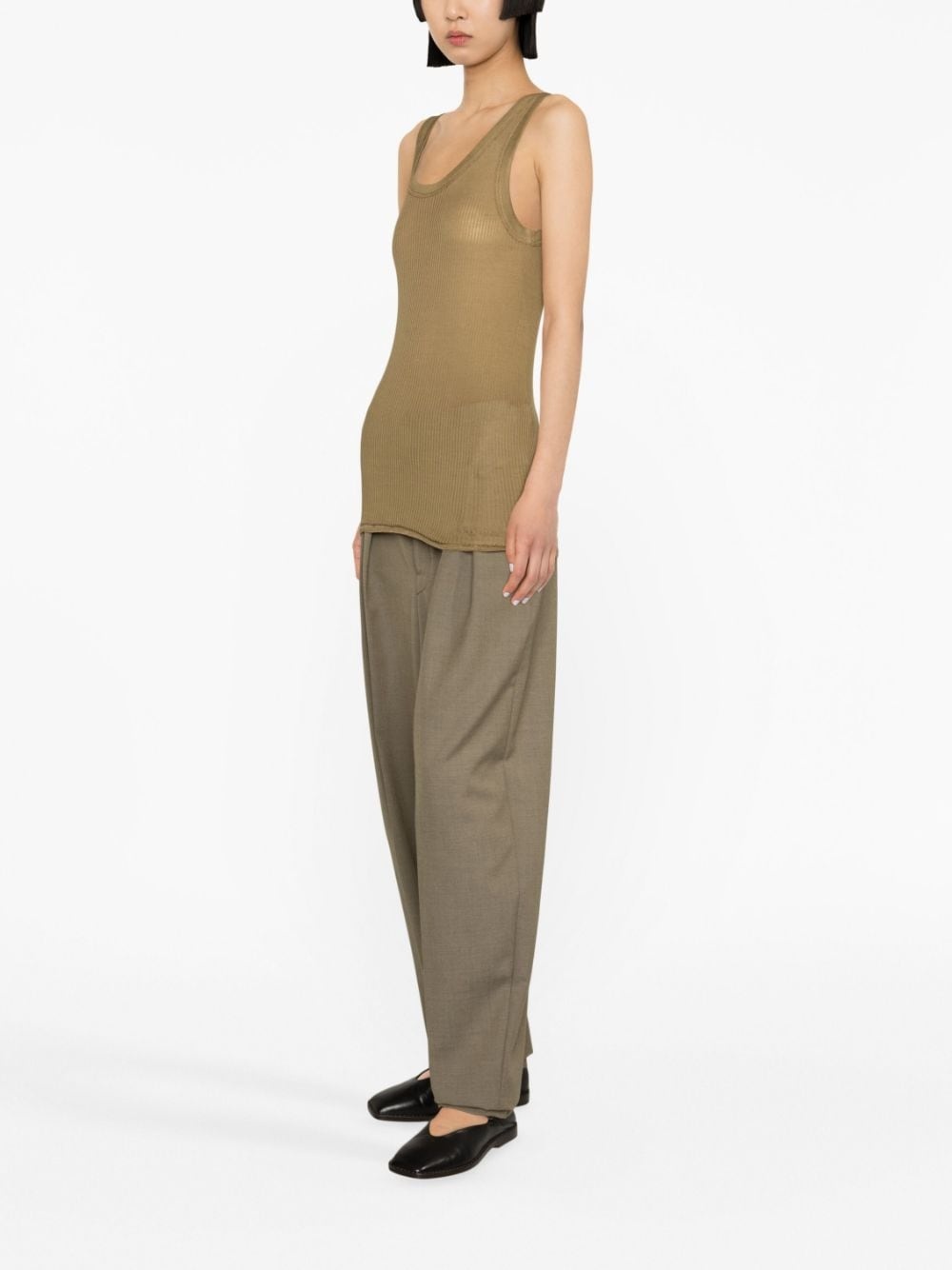 ribbed silk jersey tank top - 3