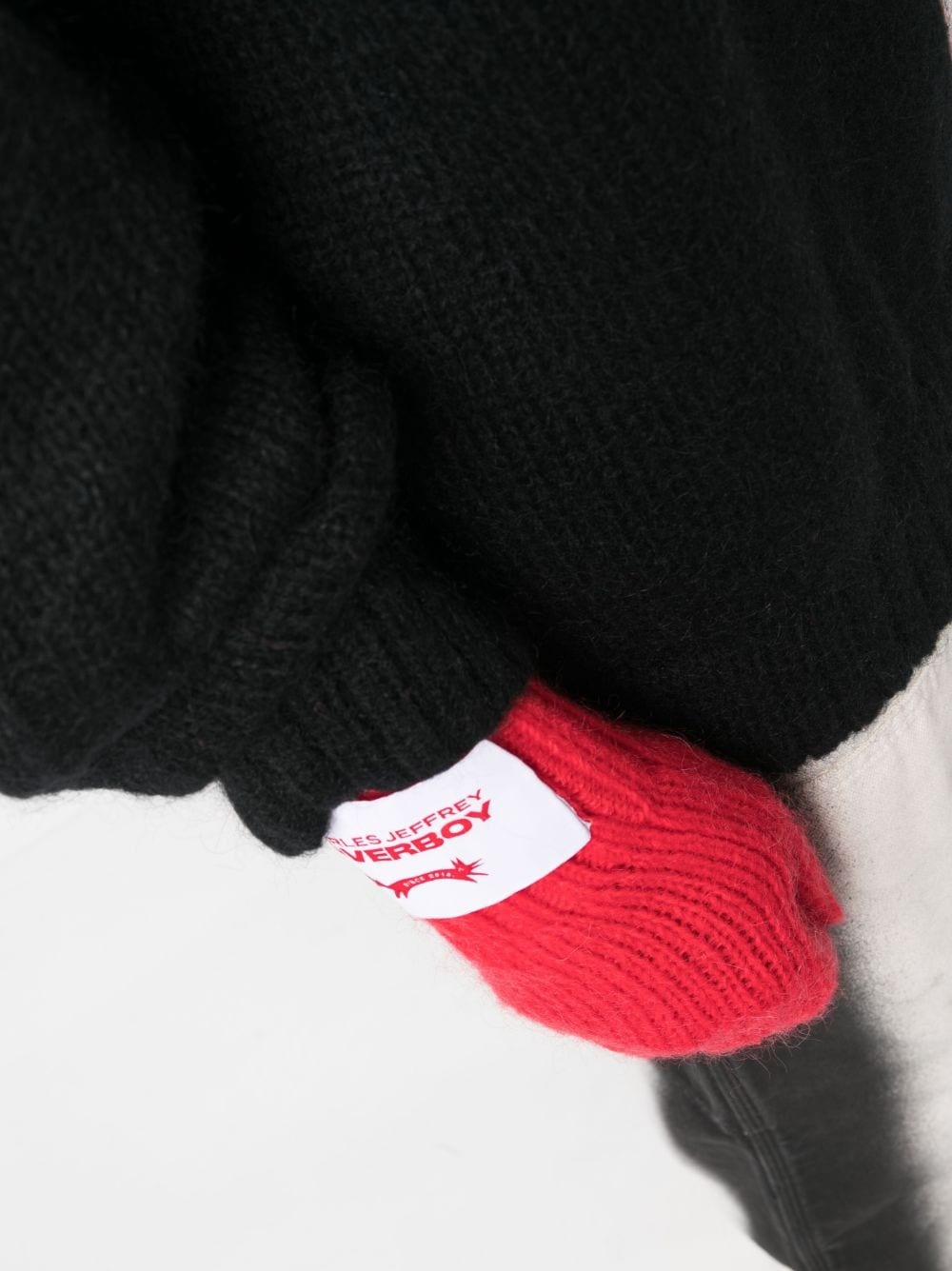glove-sleeves waffle-knit jumper - 6