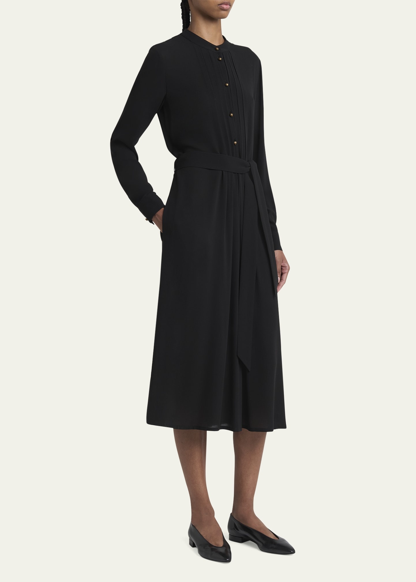 Hattie Sable Silk Crepe Shirtdress - 4