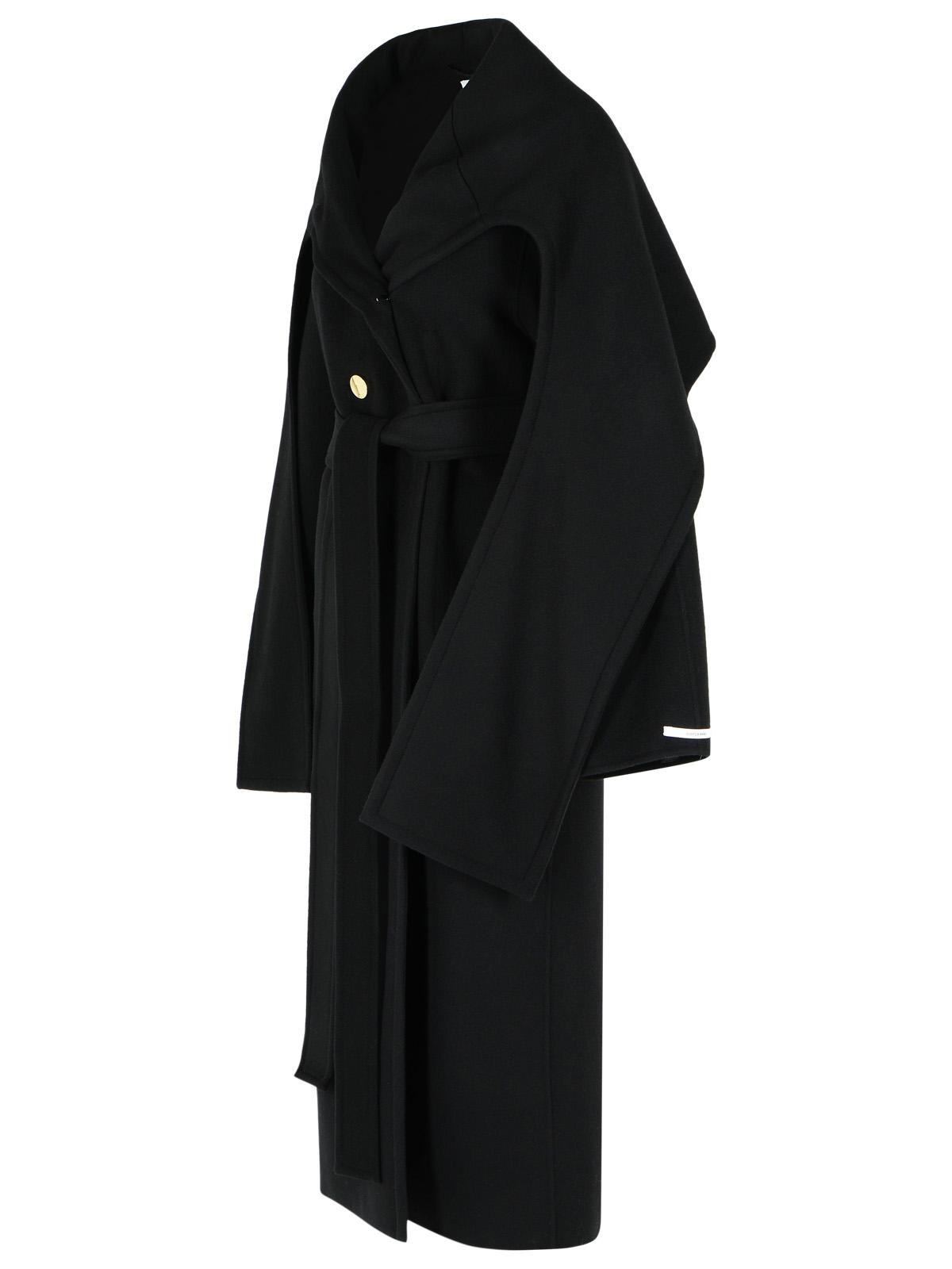 Sportmax Baldo' Black Virgin Wool Coat With Scarf Collar Women - 2