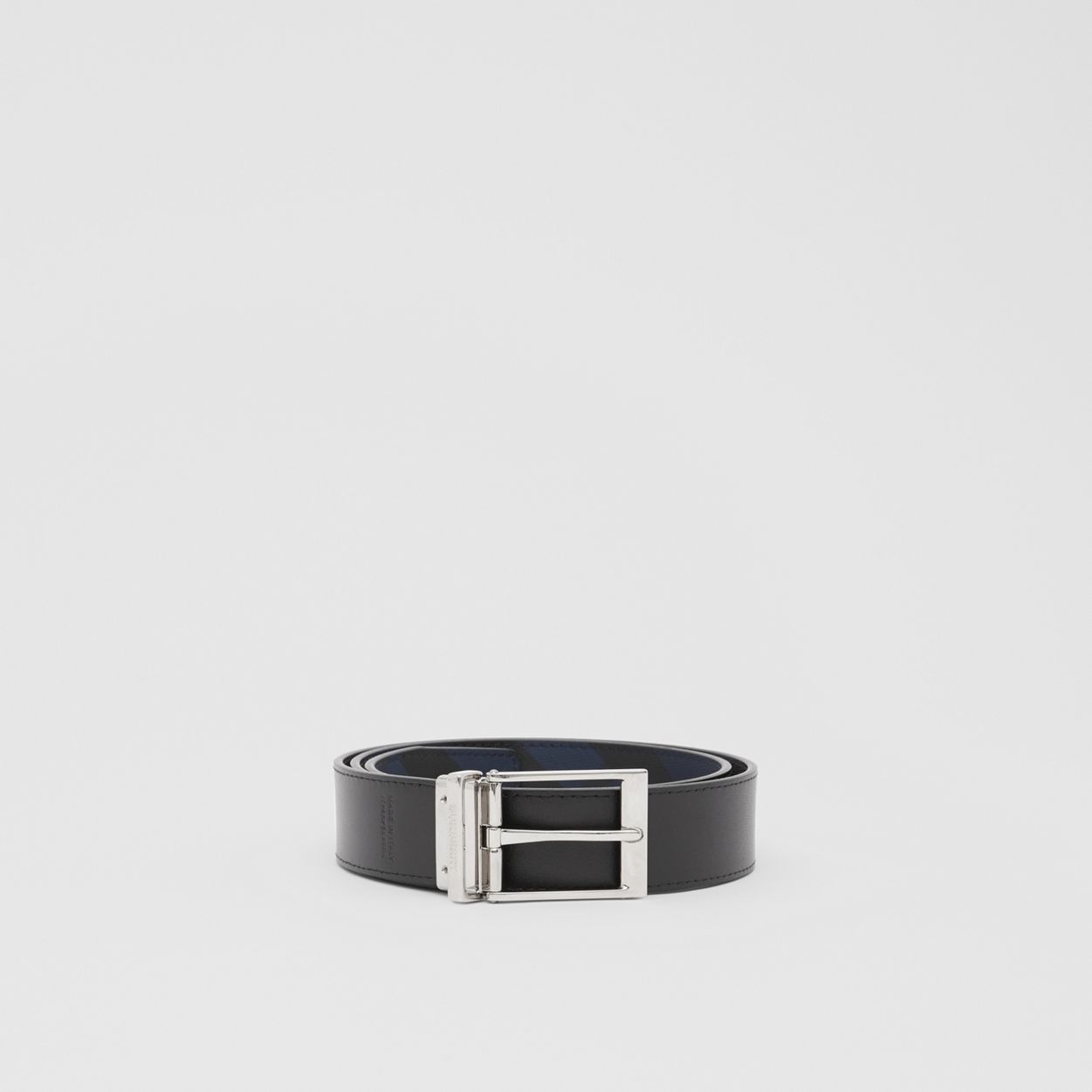 Reversible London Check and Leather Belt - 6