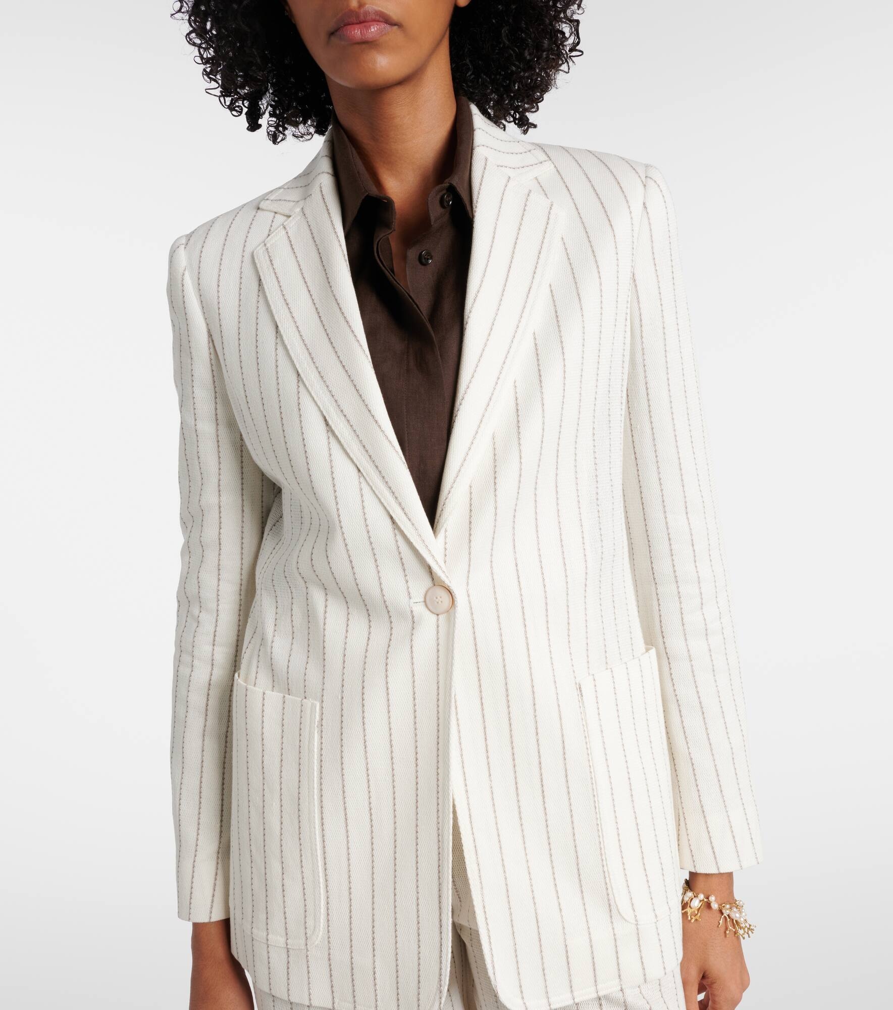Jadi striped cotton and linen blazer - 6