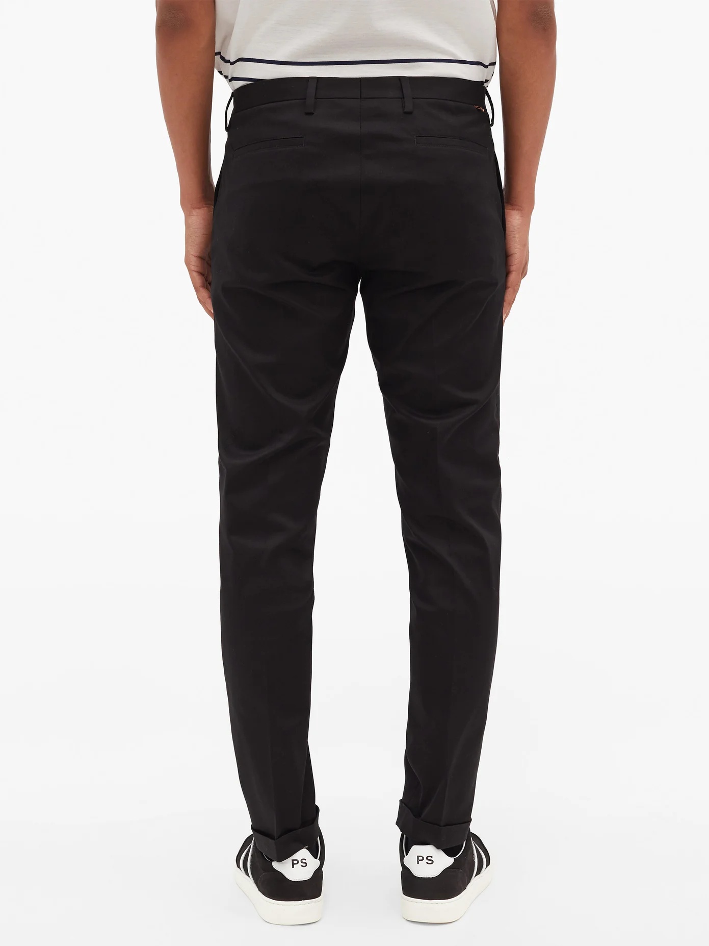 Cotton-blend twill slim chino trousers - 5