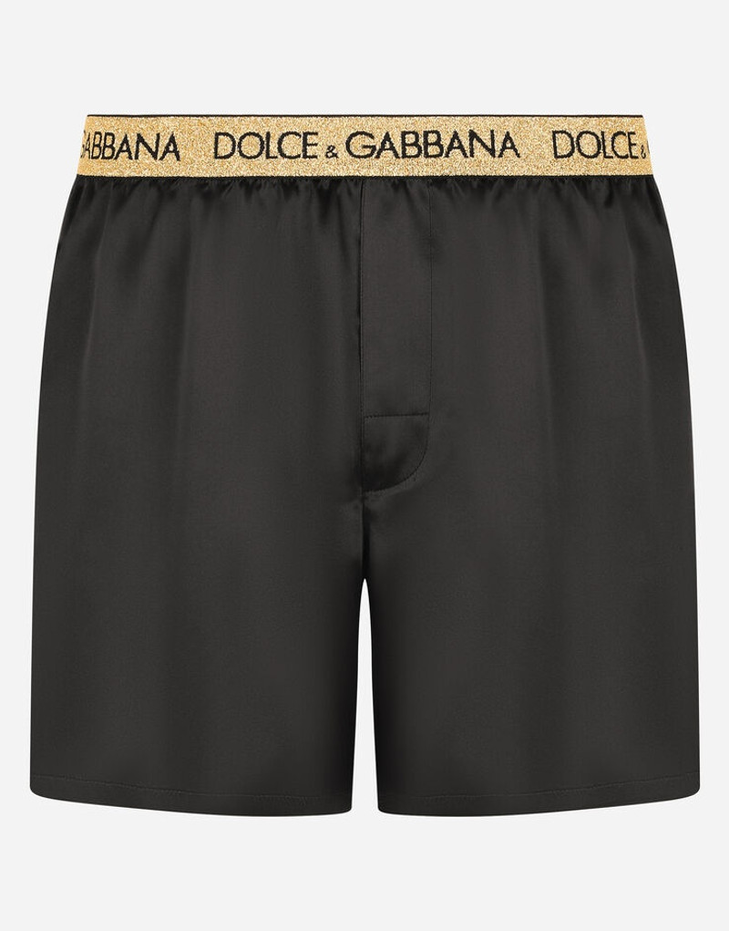 Silk satin boxer shorts with sleep mask 1