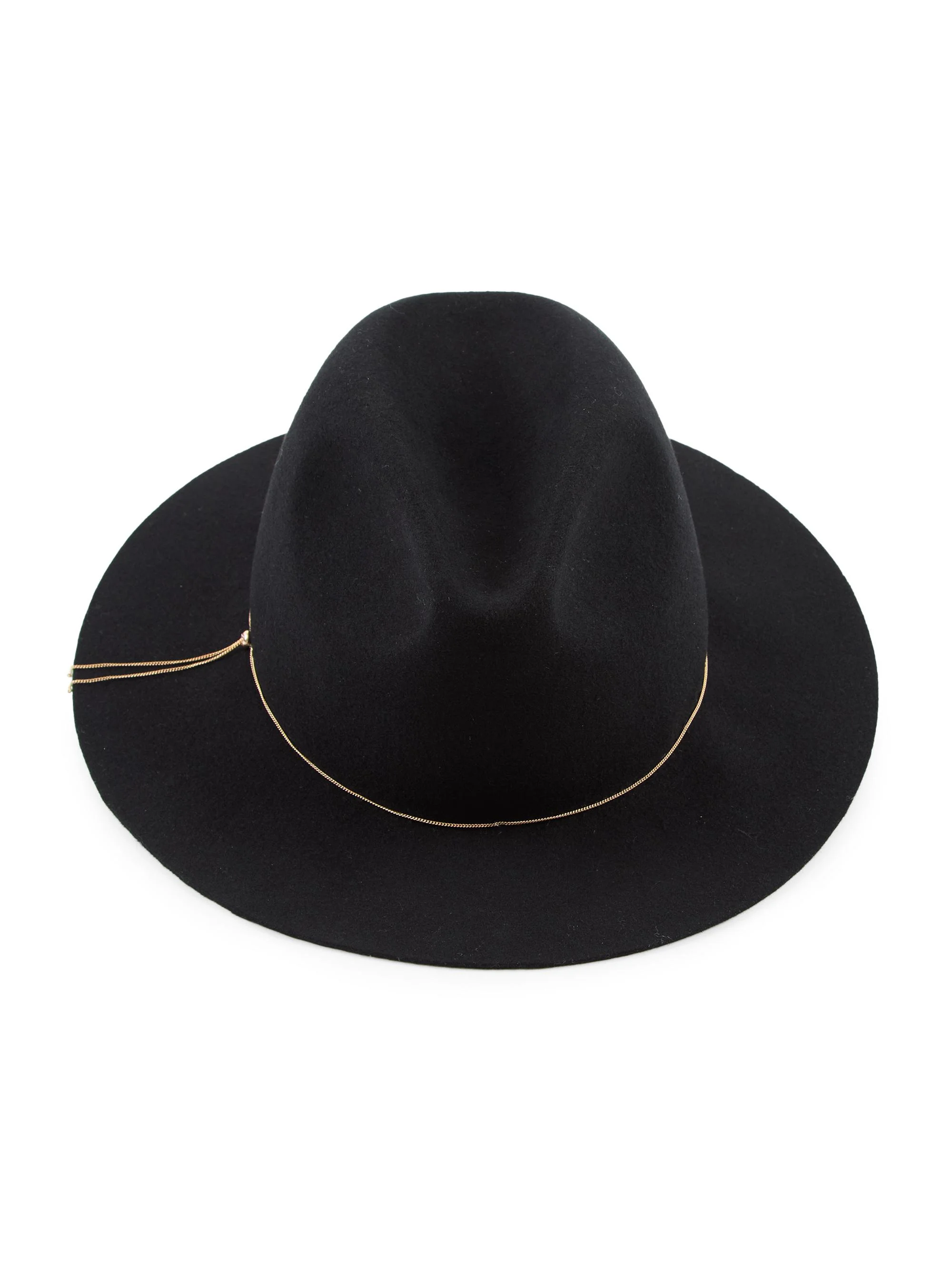 Women's Sandy Felt Chain Fedora - Black - 1